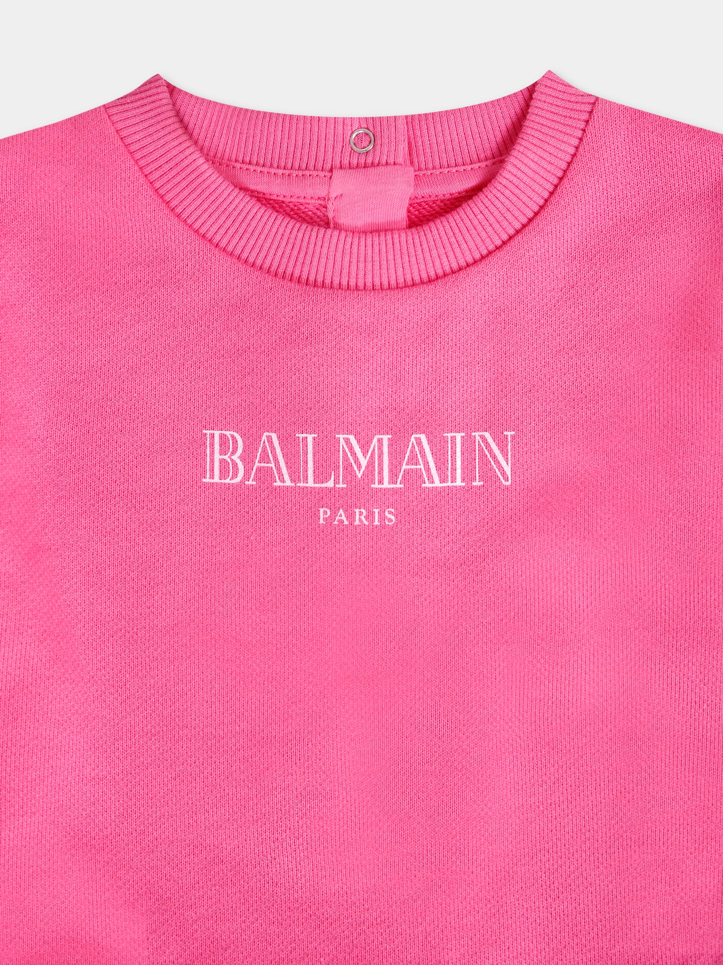 Vestito rosa per neonata con logo,Balmain Kids,BX1080-Z3183 51PRS