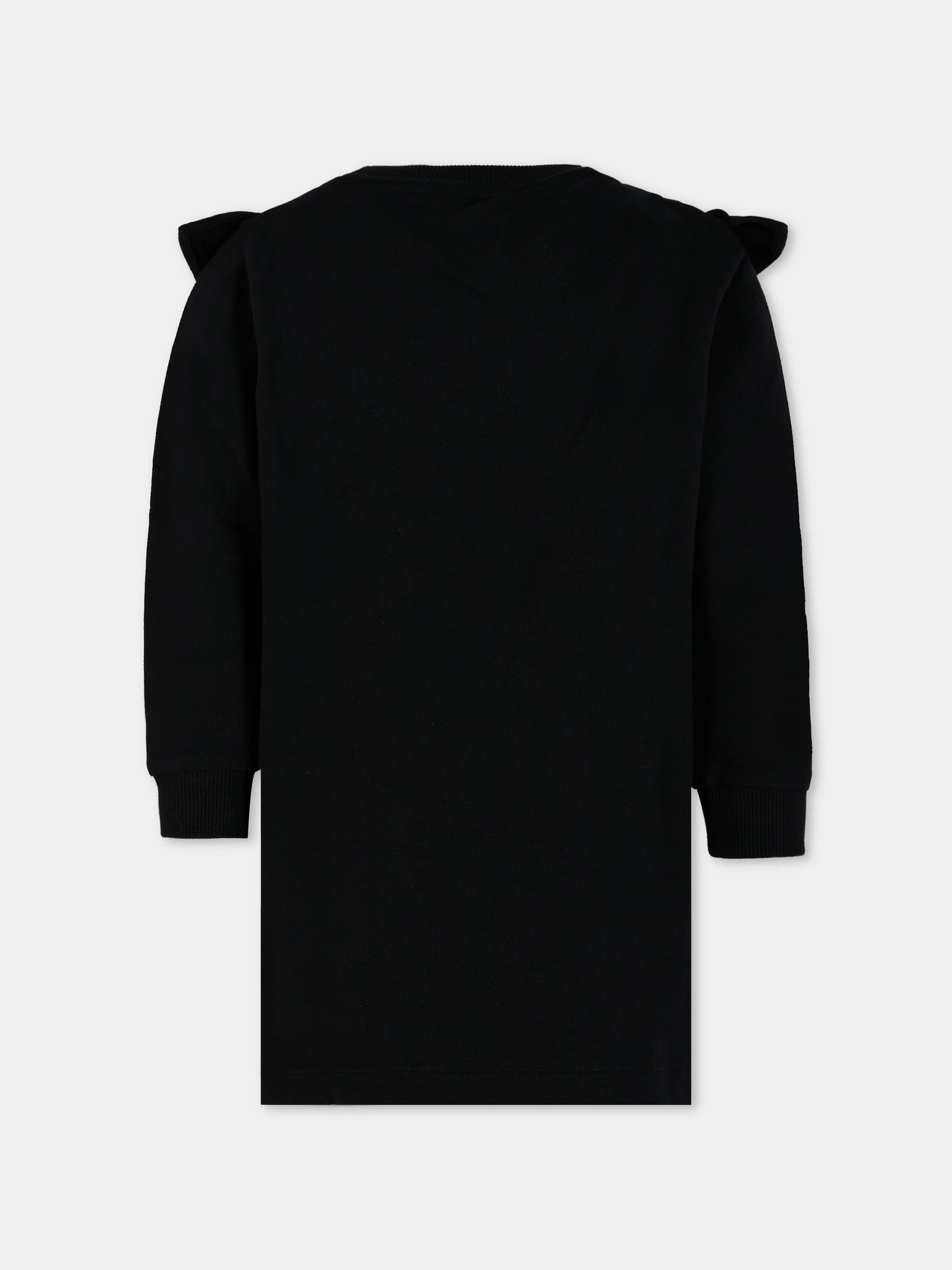 Vestito nero per bambina con logo,Balmain Kids,BX1A80-Z3183 930OR