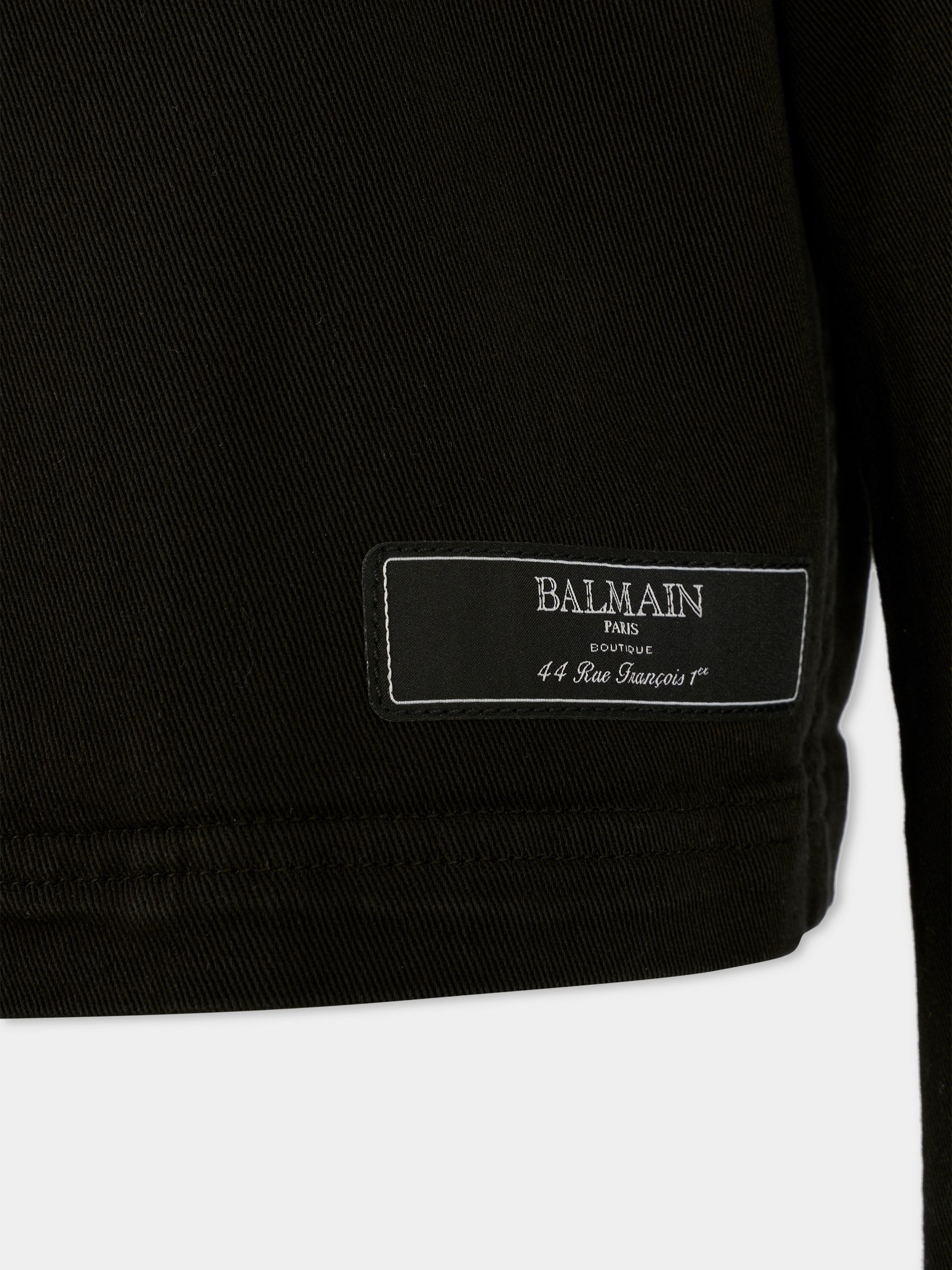 Giacca nera per bambina con patch,Balmain Kids,BX2B54-D0039 930OR