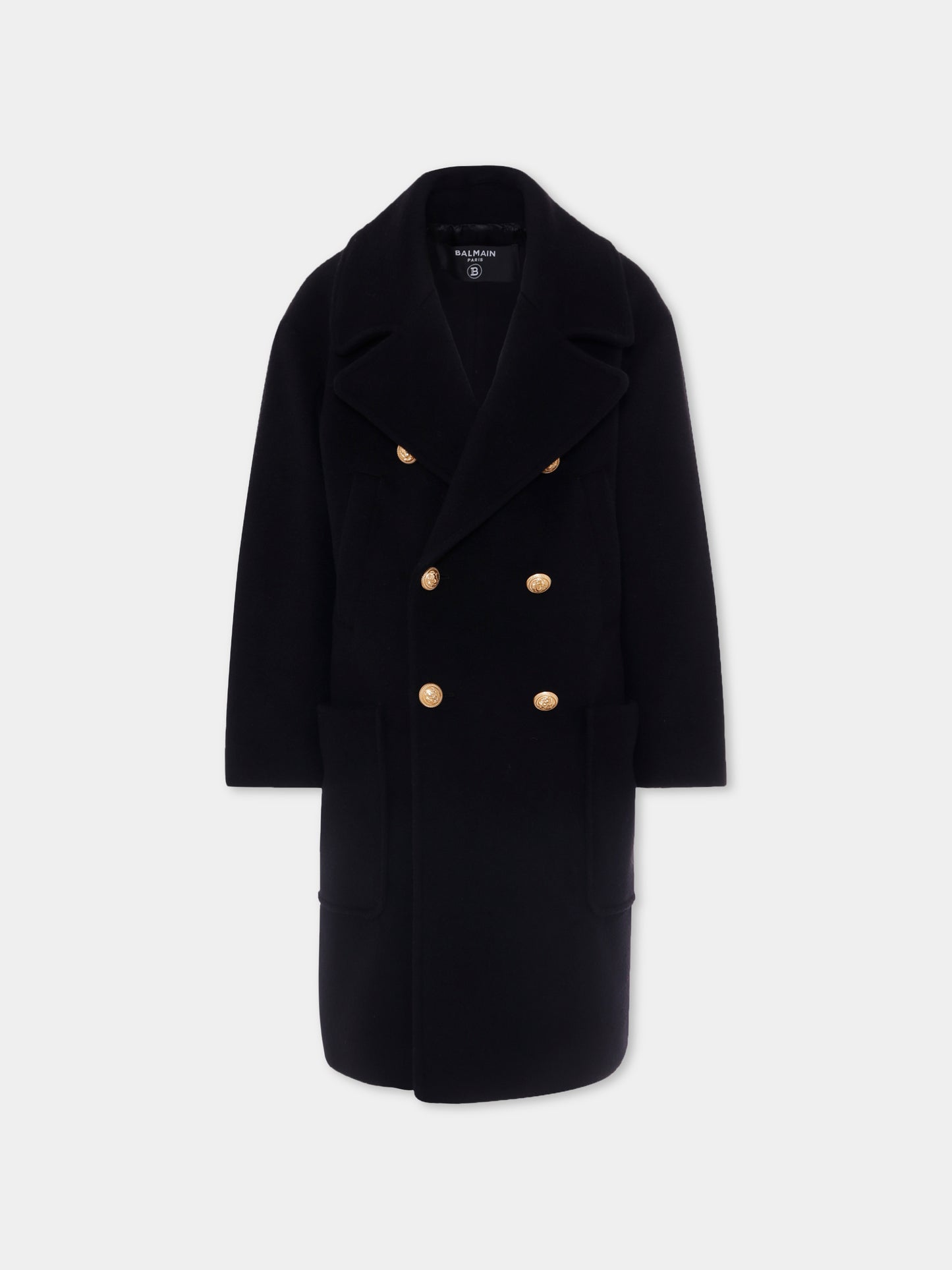 Cappotto nero per bambina,Balmain Kids,BX2P40-E0086 930OR