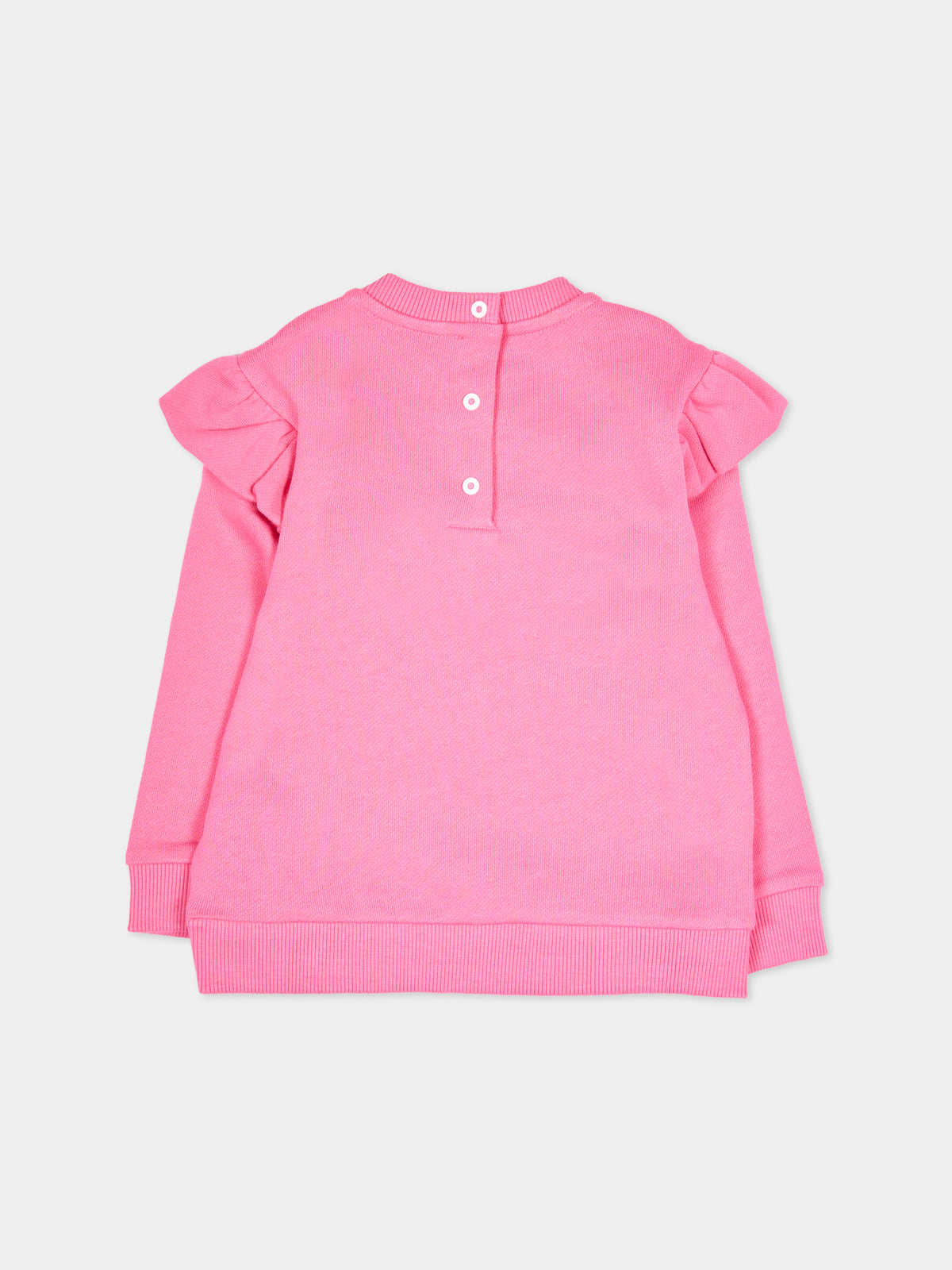 Felpa rosa per neonata con logo,Balmain Kids,BX4010-Z3183 51PRS