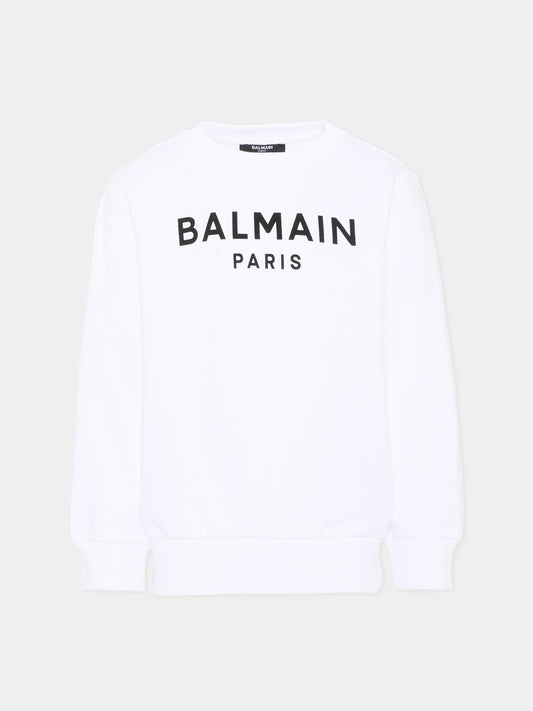 White sweat-shirt for kids with logo