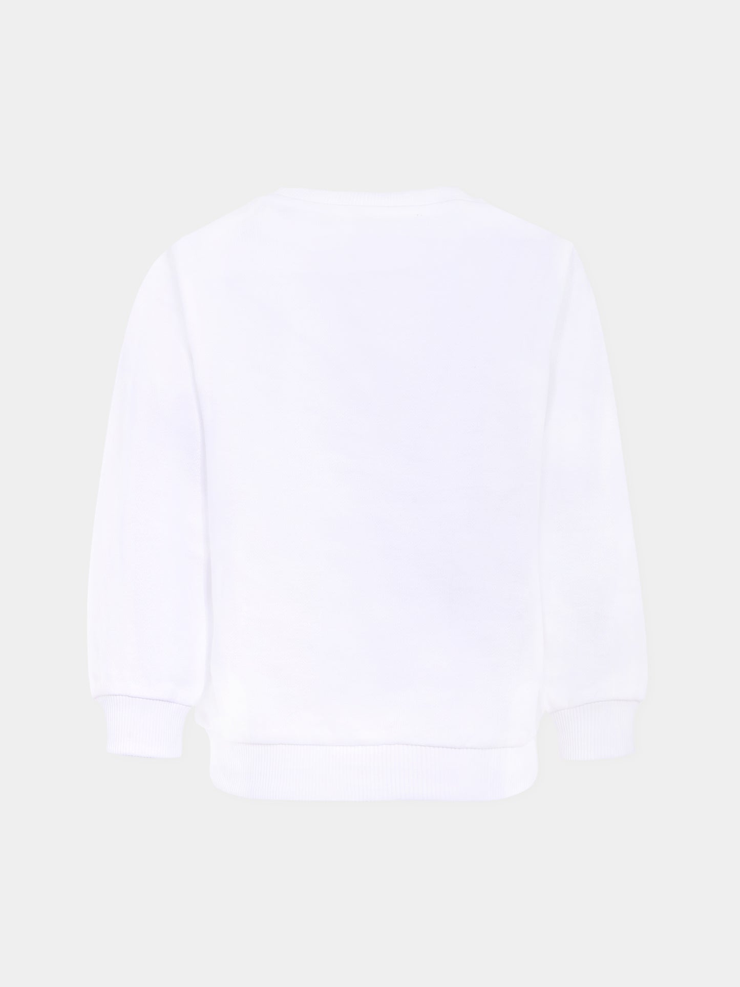 Felpa bianca per bambini con logo,Balmain Kids,BX4P10-Z3183 100NE