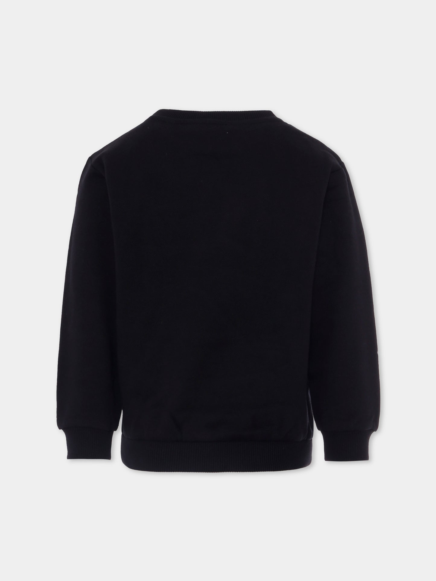 Felpa nera per bambini con logo,Balmain Kids,BX4P30-Z3183 930BC