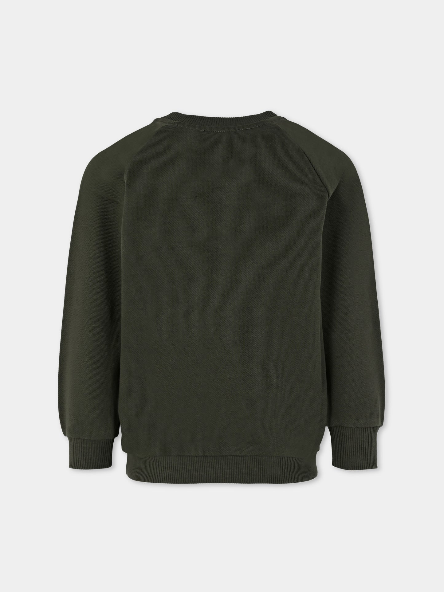 Felpa verde per bambino con logo,Balmain Kids,BX4P80-Z3183 762NE