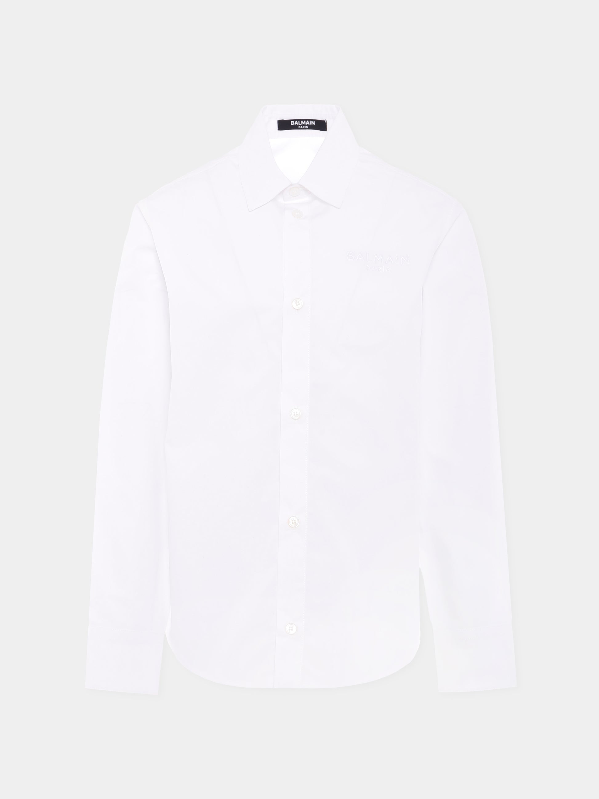Camicia bianca per bambino con logo,Balmain Kids,BX5P00-P0536 100BC