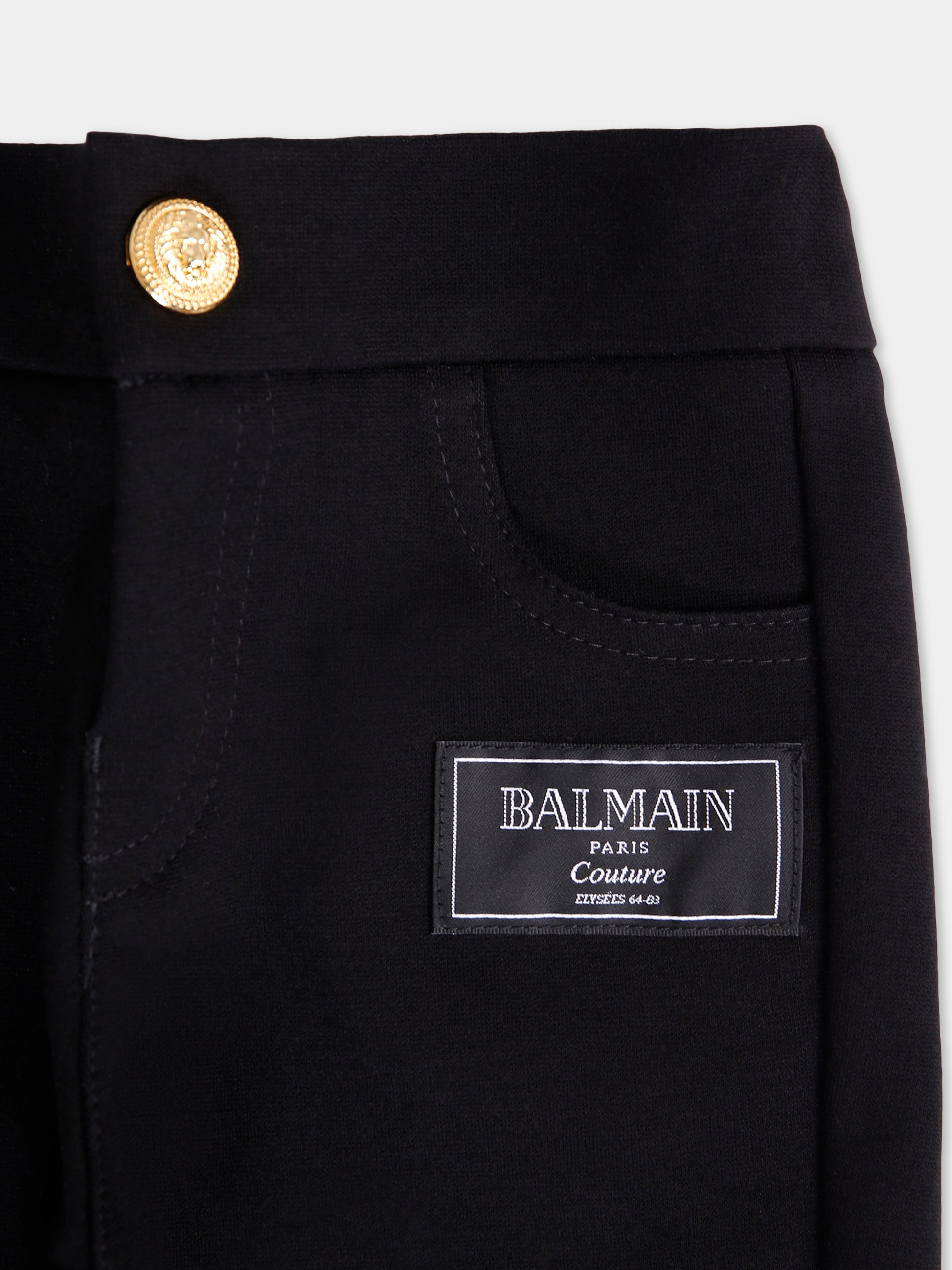 Pantaloni neri per neonato con logo,Balmain Kids,BX6600-J0371 930