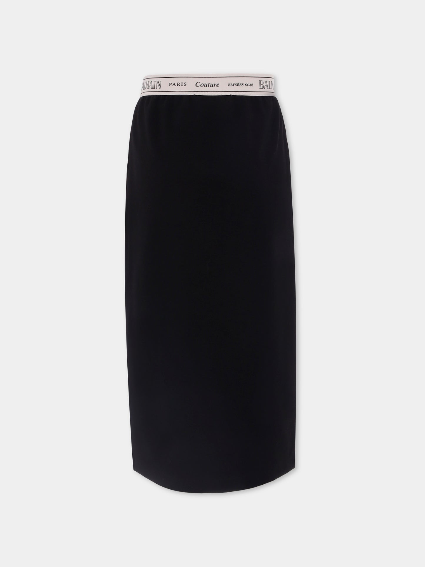 Gonna nera per bambina con logo,Balmain Kids,BX7A34-J0371 930AV