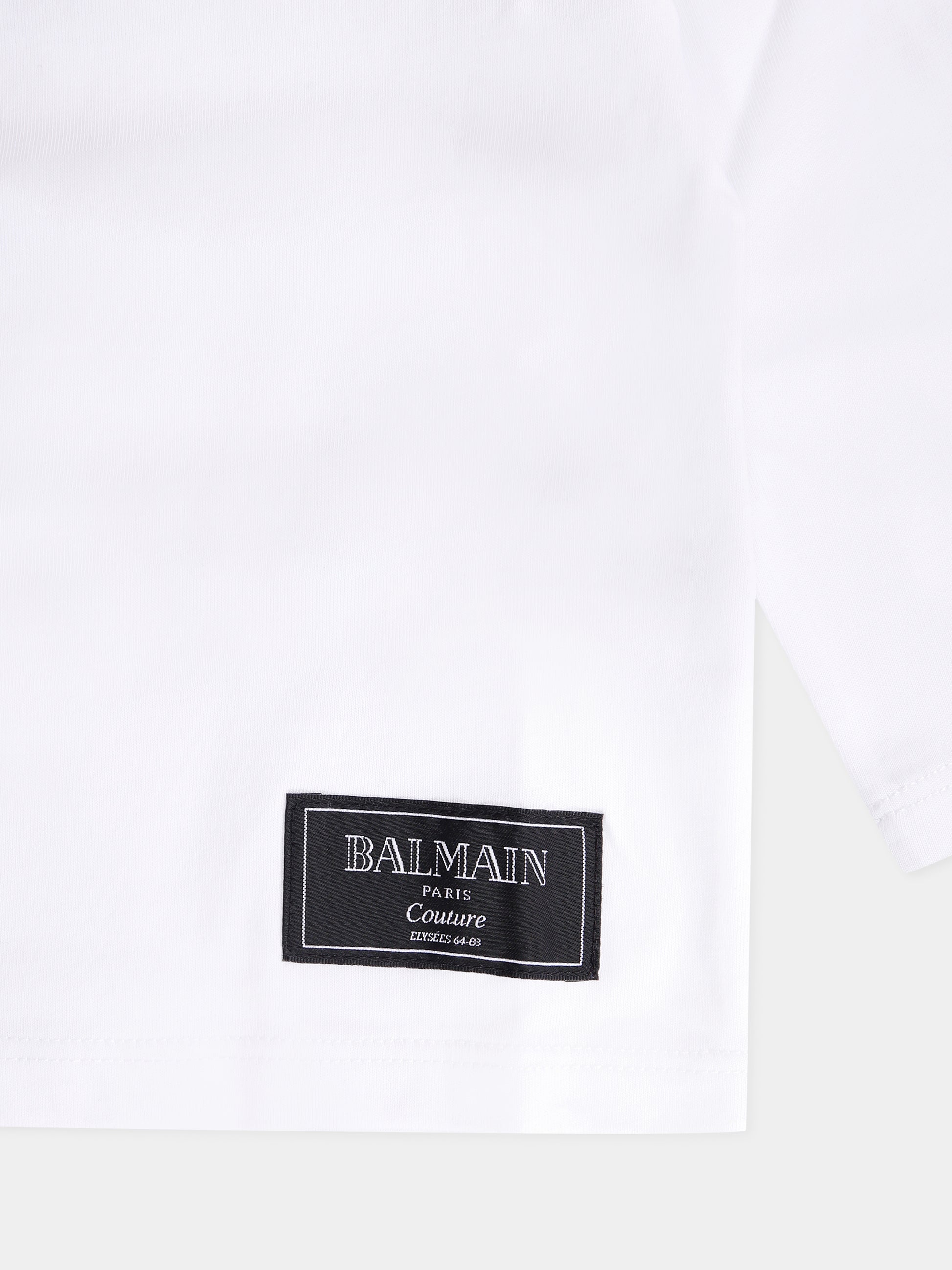 T-shirt bianca per neonati con logo,Balmain Kids,BX8560-Z3186 100NE