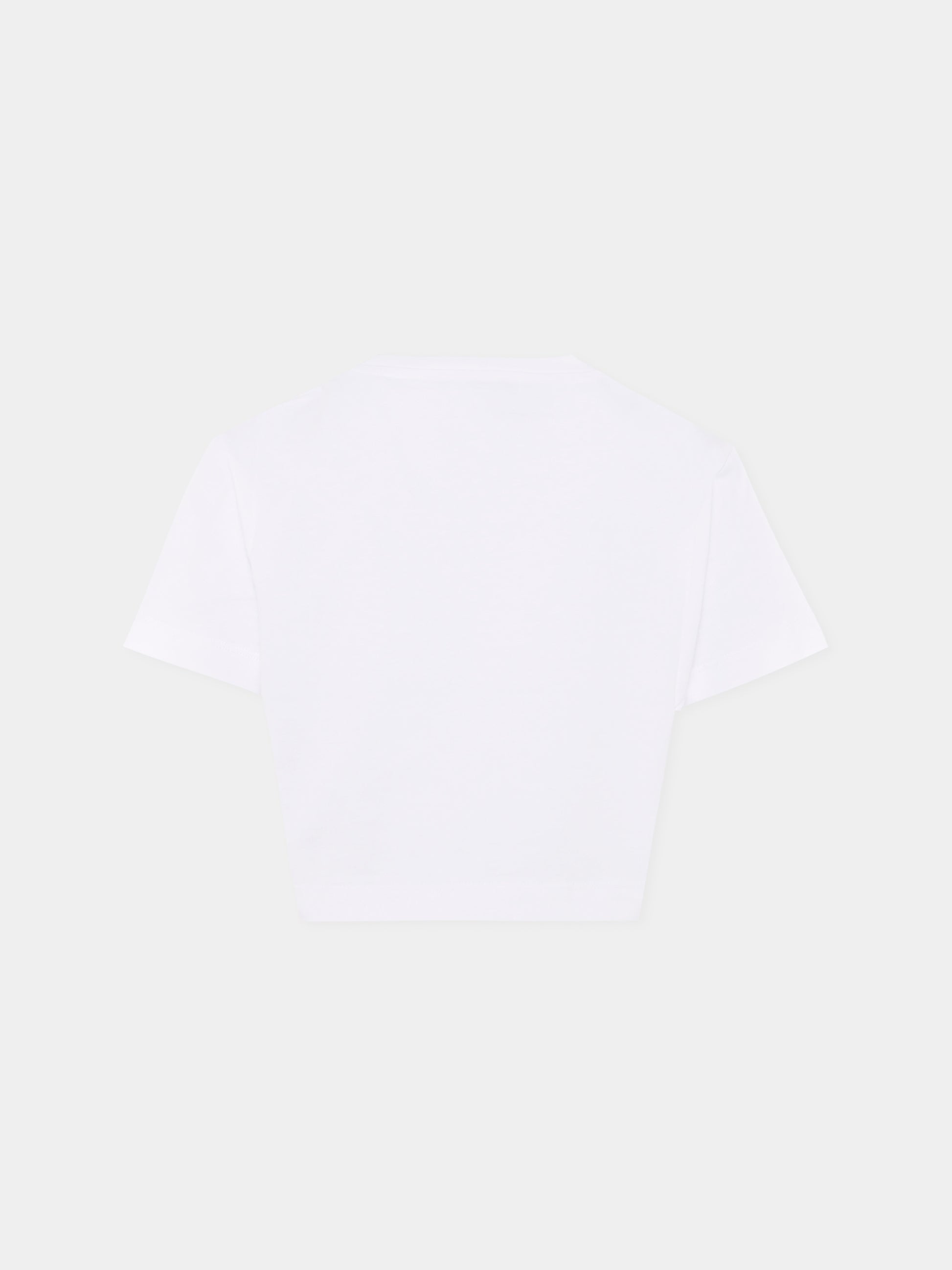 T-shirt crop bianca per bambina con logo,Balmain Kids,BX8A21-Z3186 100NE