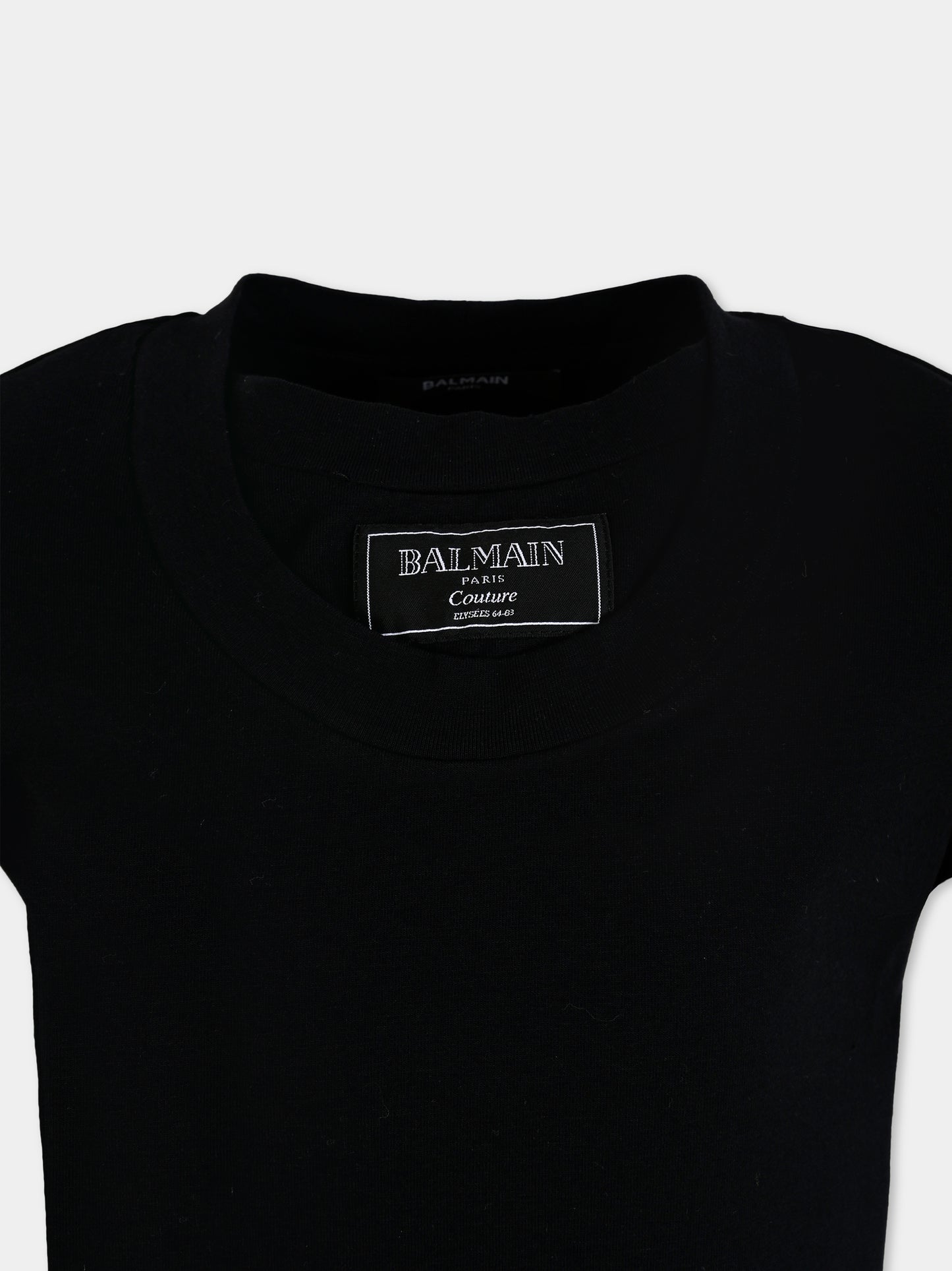 T-shirt nera per bambina con logo,Balmain Kids,BX8A41-Z3277 930