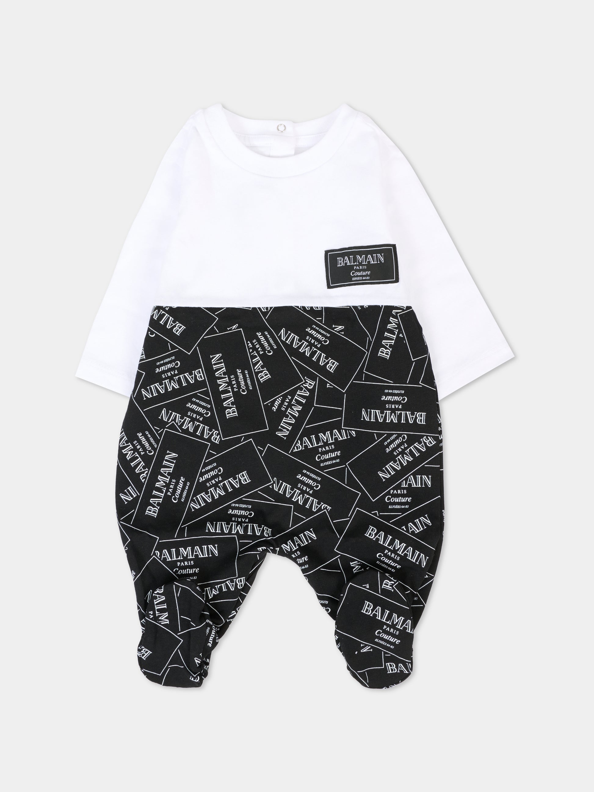 Set tutina nero per neonati con logo,Balmain Kids,BXB57A-Z3332 930BC