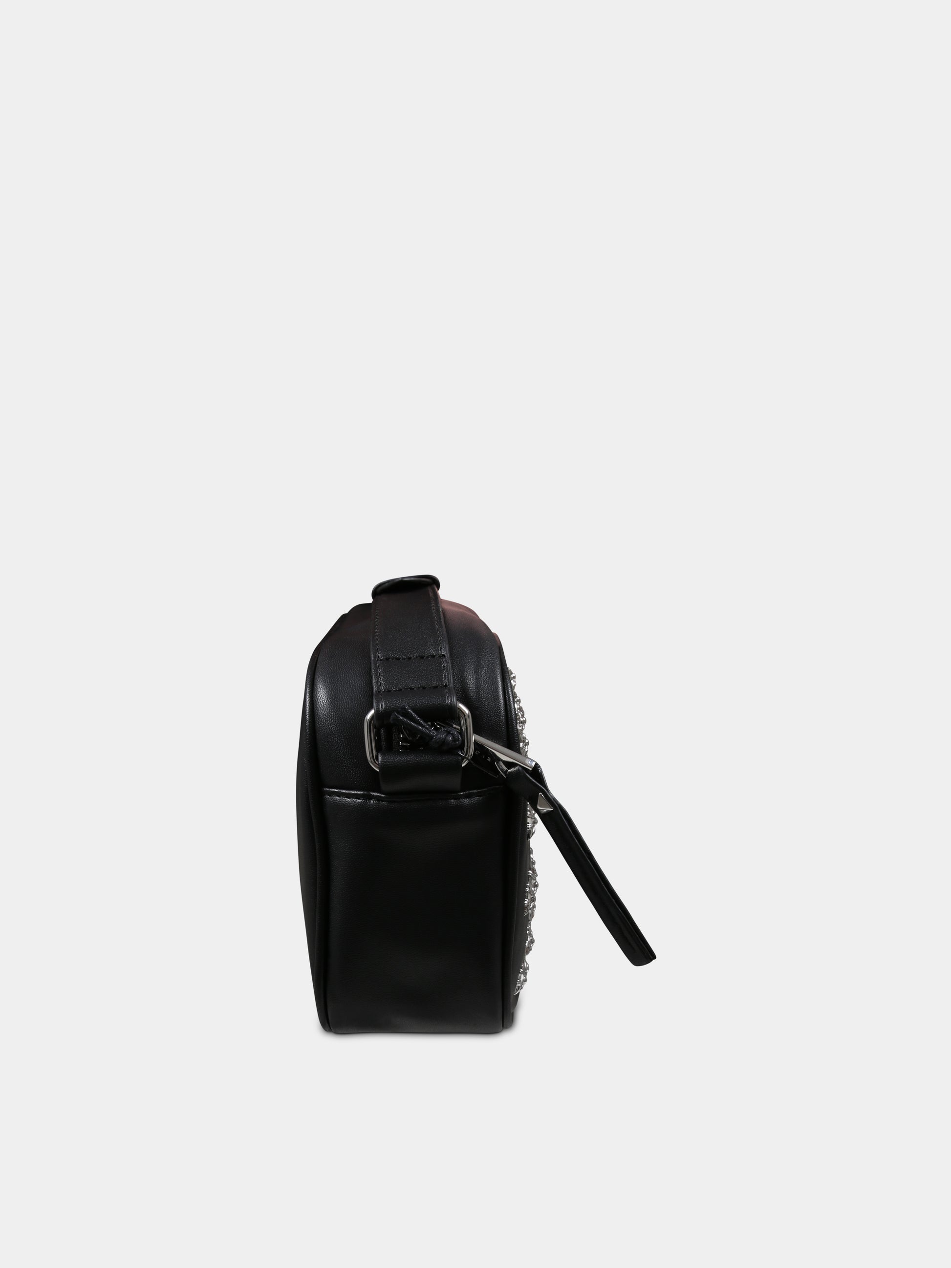 Borsa nera per bambina con logo,Richmond,RGA24131BO BLACK/O-WH