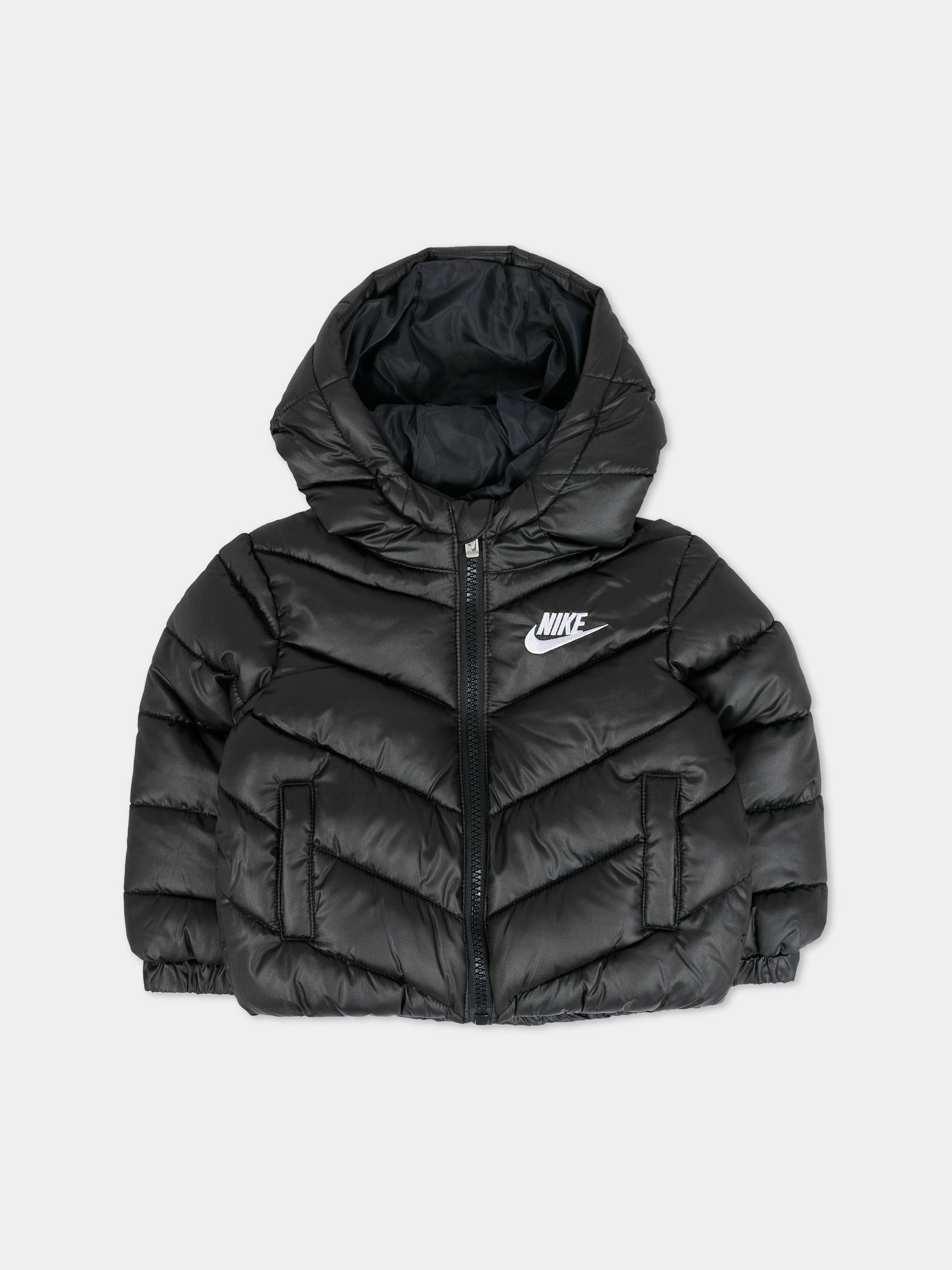 Piumino nero per neonati con logo,Nike,66N074 023