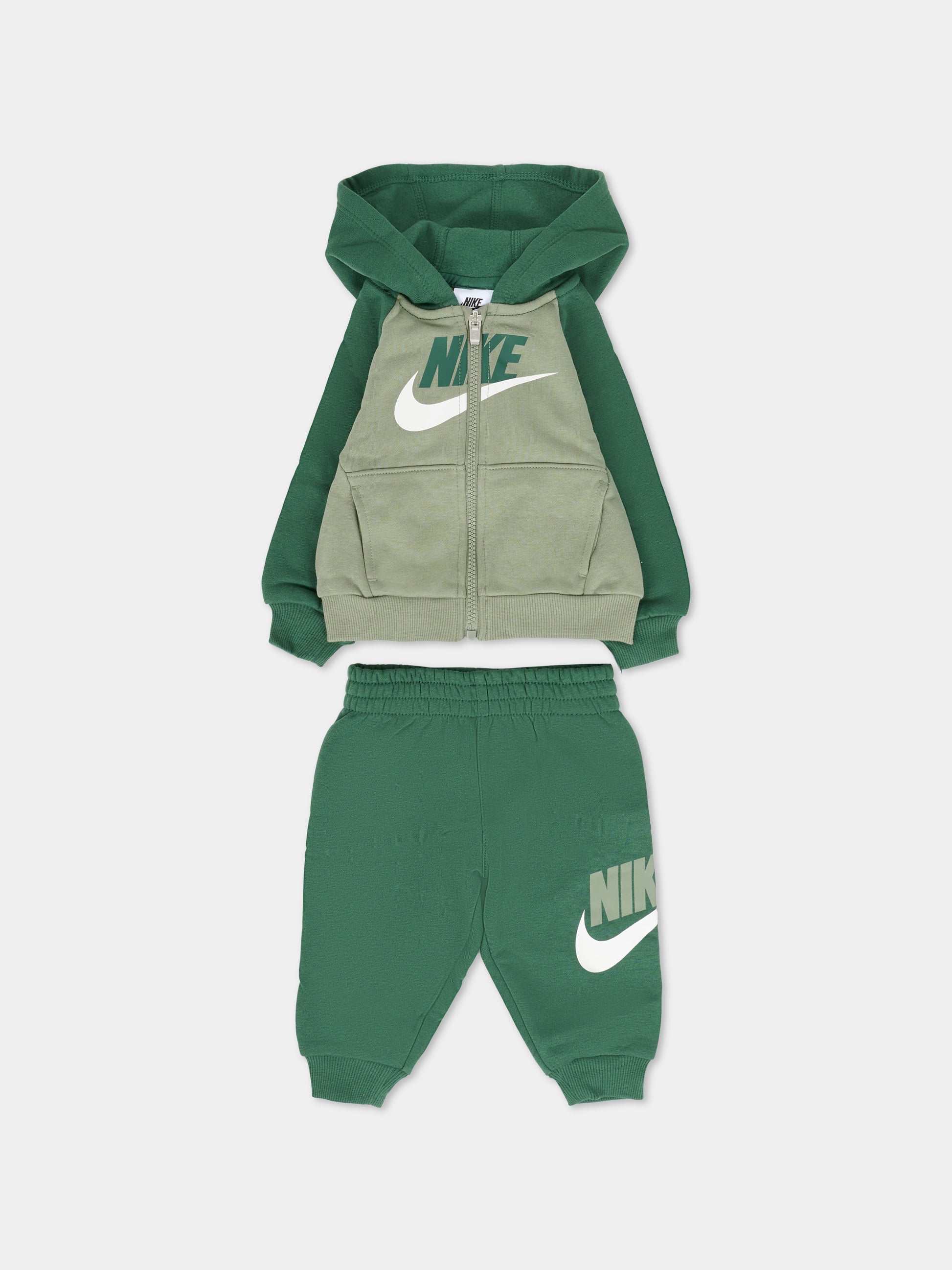 Completo verde per neonato con logo,Nike,56N341 F1J
