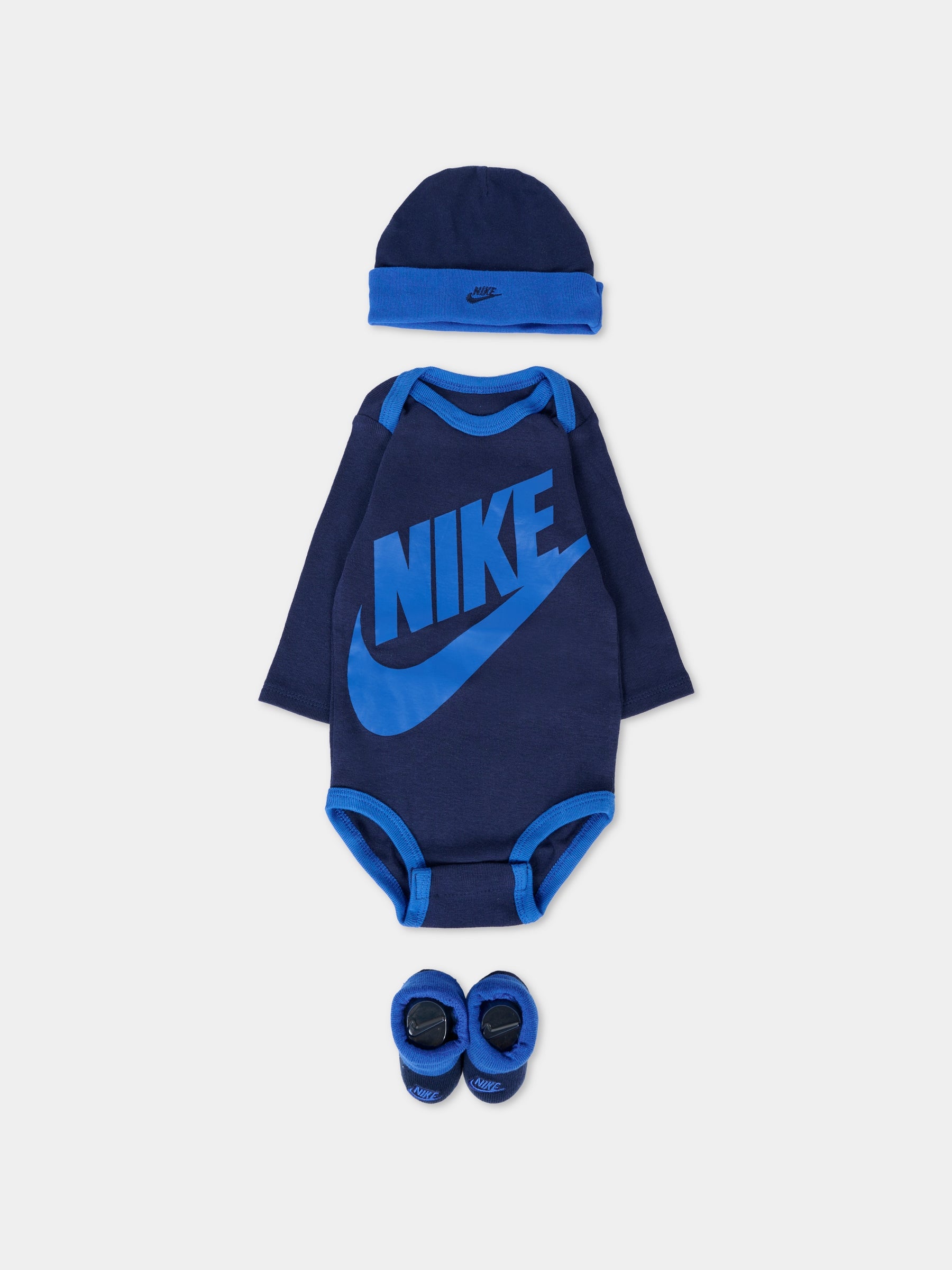 Set nero per neonato con logo e Swoosh blu,Nike,LN0134 U90