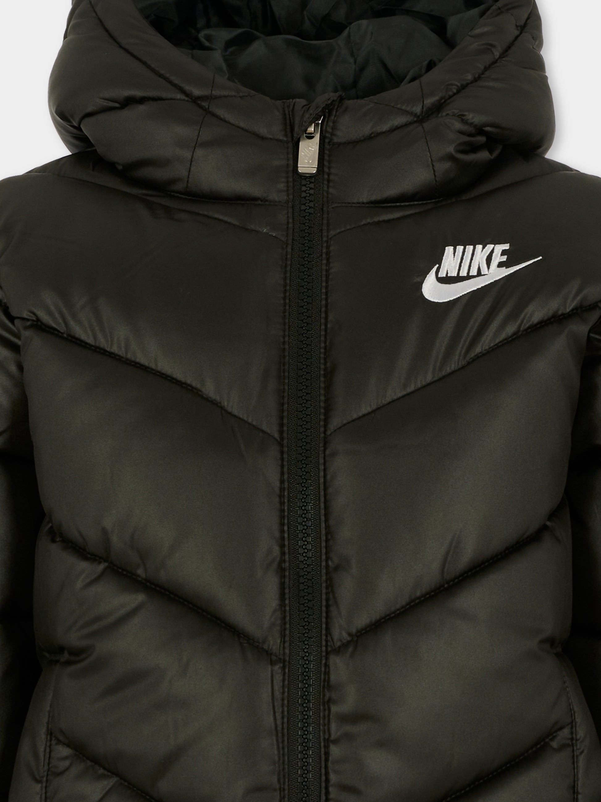 Piumino nero per bambini con logo,Nike,86N074 023