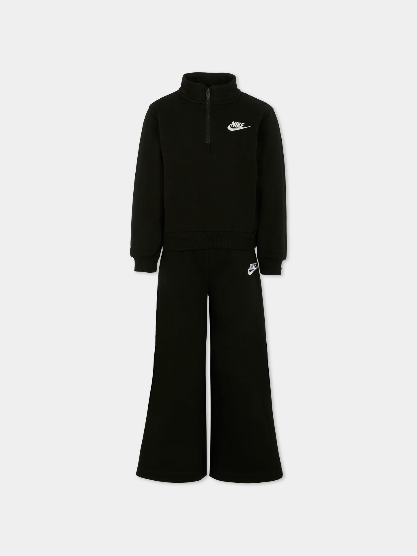 Completo nero per bambina con logo ricamato,Nike,36N265 023