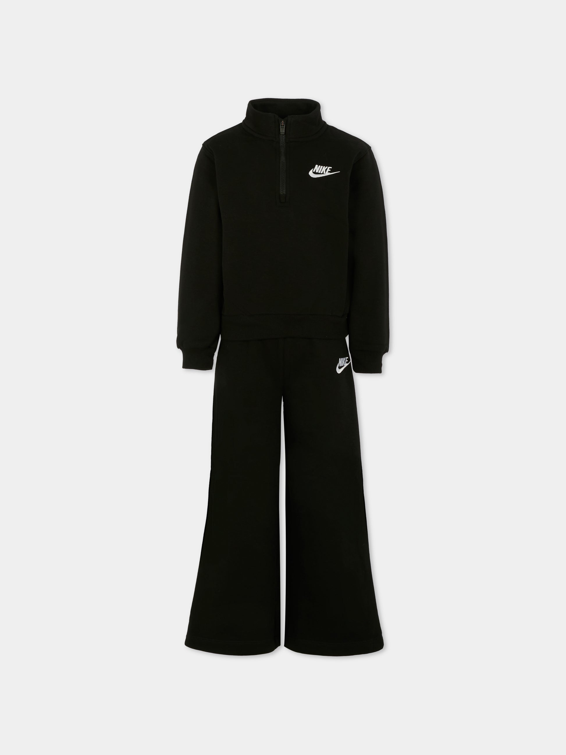 Completo nero per bambina con logo ricamato,Nike,36N265 023