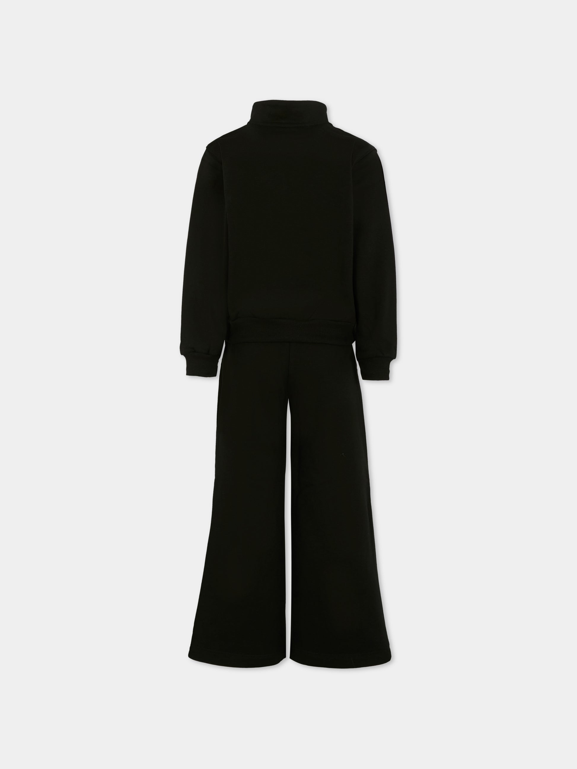 Completo nero per bambina con logo ricamato,Nike,36N265 023