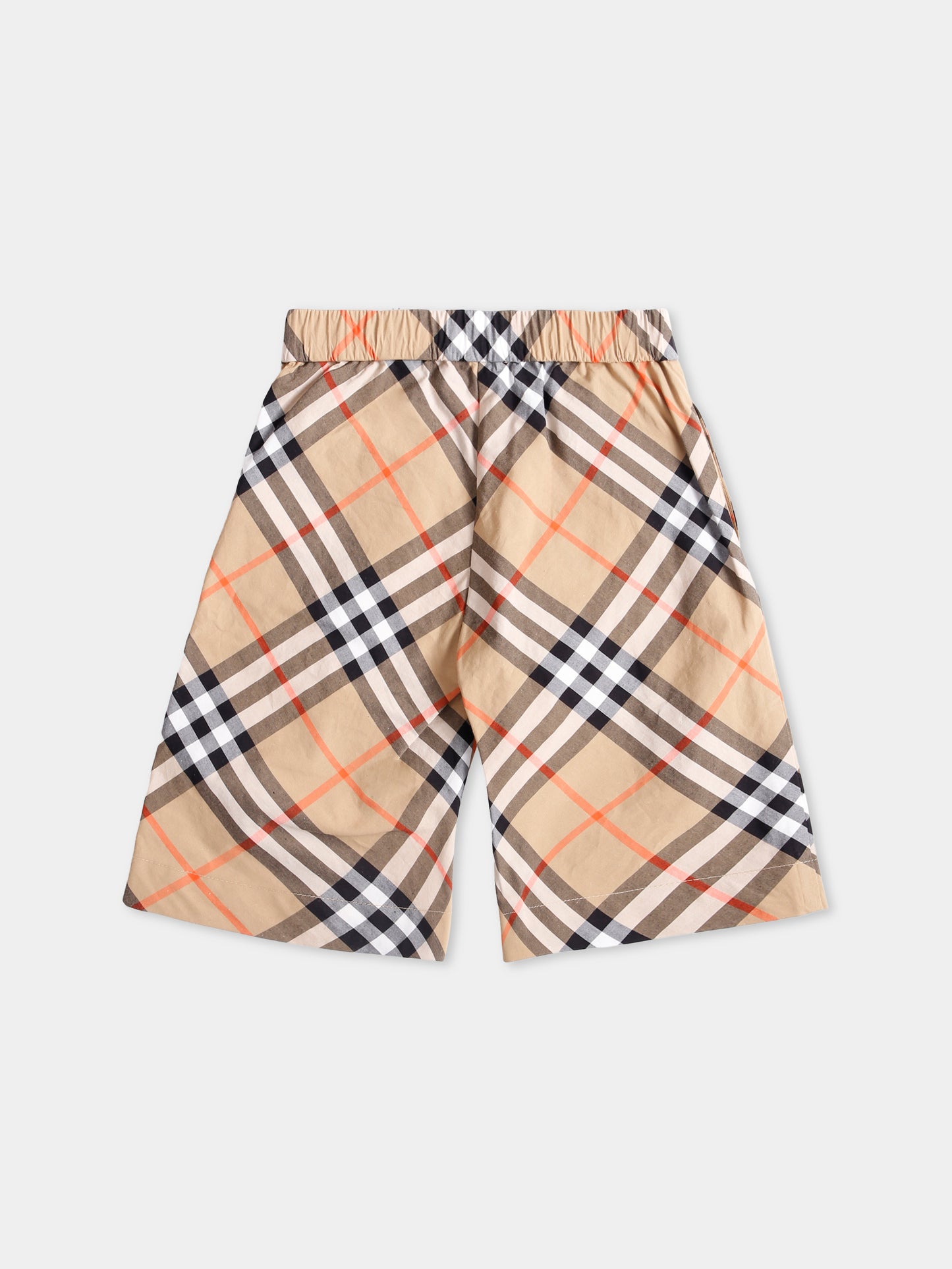 Pantaloni beige per neonata con check vintage,Burberry Kids,8108885 B9368