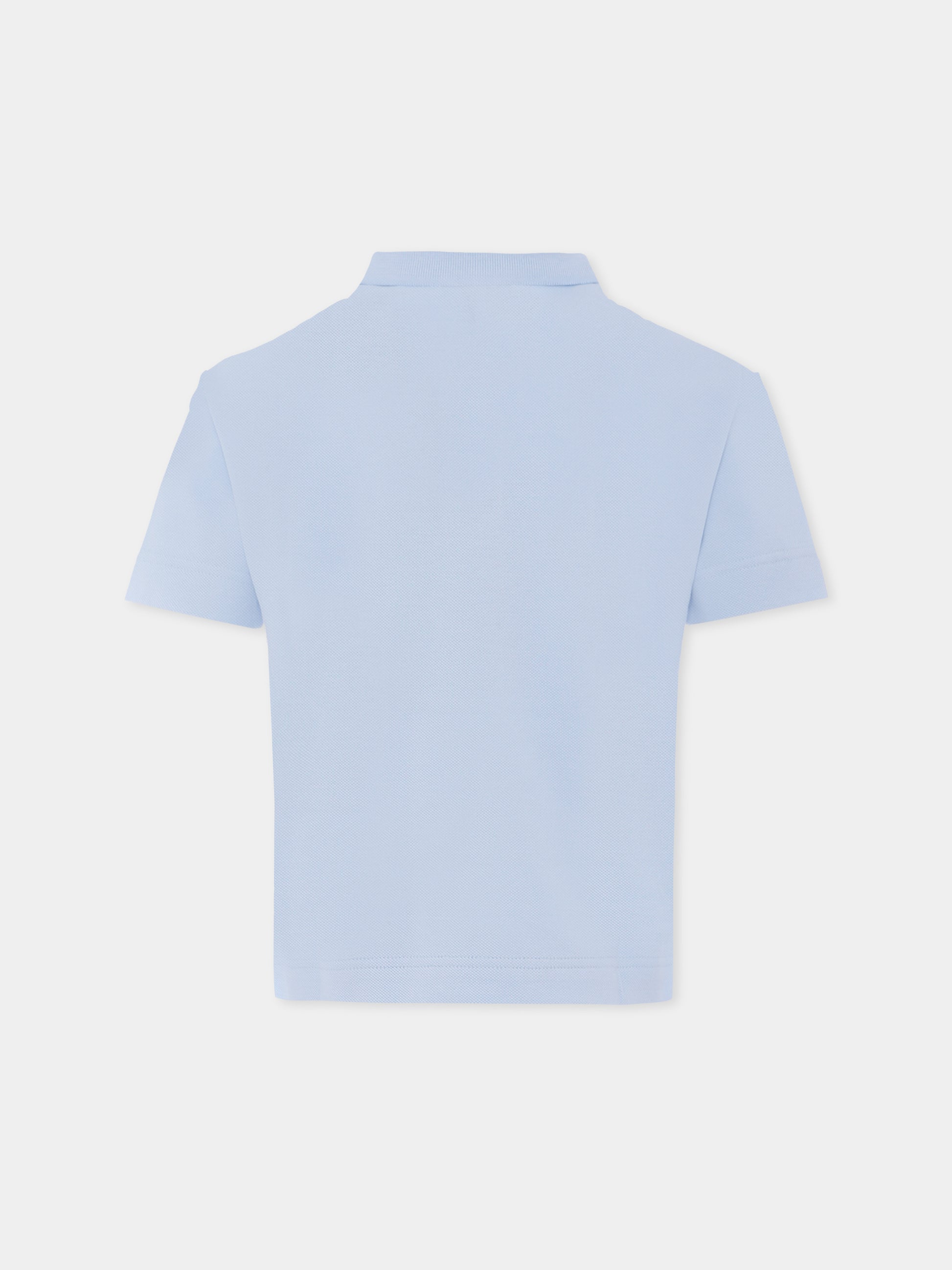 Polo azzurra per bambino con orsetto,Burberry Kids,8111912 A3326