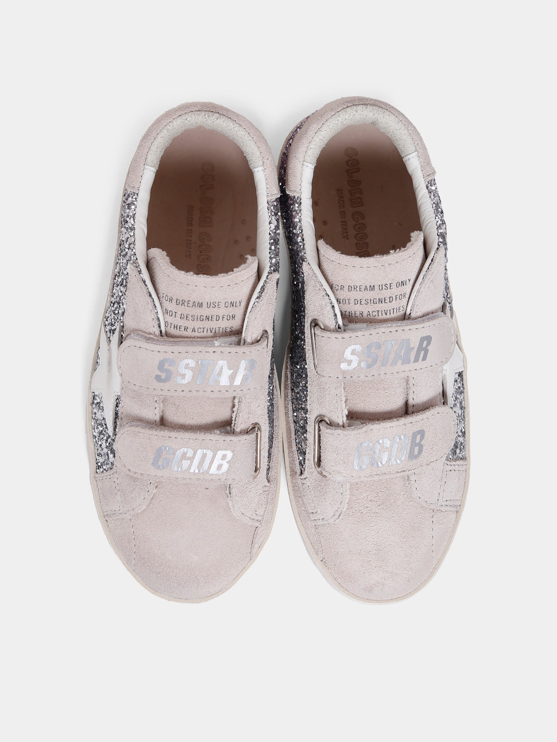 Sneakers Old School argento per bambina con stella,Golden Goose,GJF00111 F007426 70331