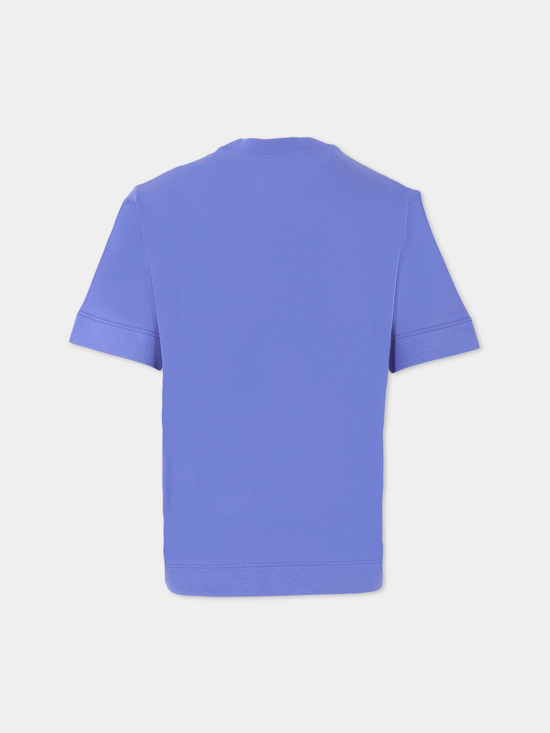 T-shirt blu per bambini con logo nero,Marni Kids,M002MV M00RF 0M856