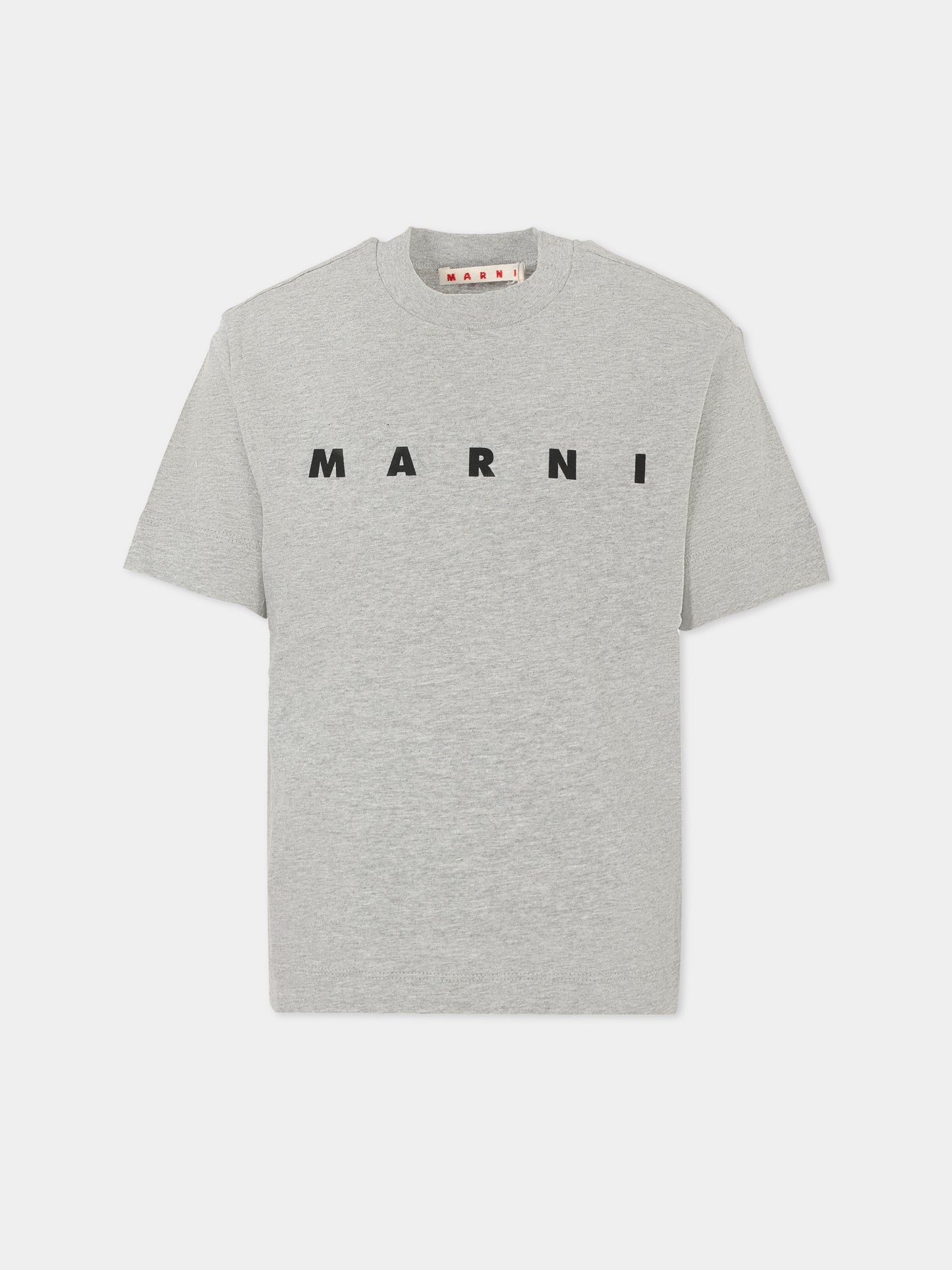 T-shirt grigia per bambini con logo nero,Marni Kids,M002MV M00RF 0M923
