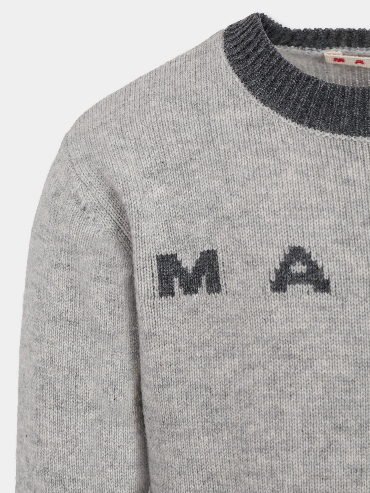 Maglione grigio per bambina con logo,Marni Kids,M00993 M00ML 0M923