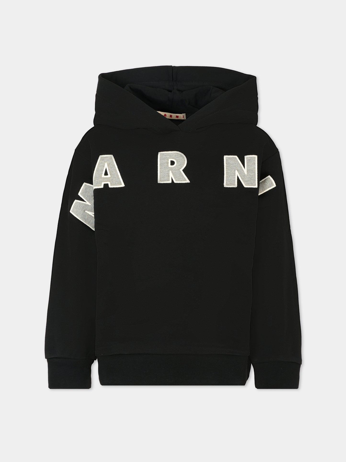Felpa nera per bambini con logo,Marni Kids,M01266 M00V0 0M90D