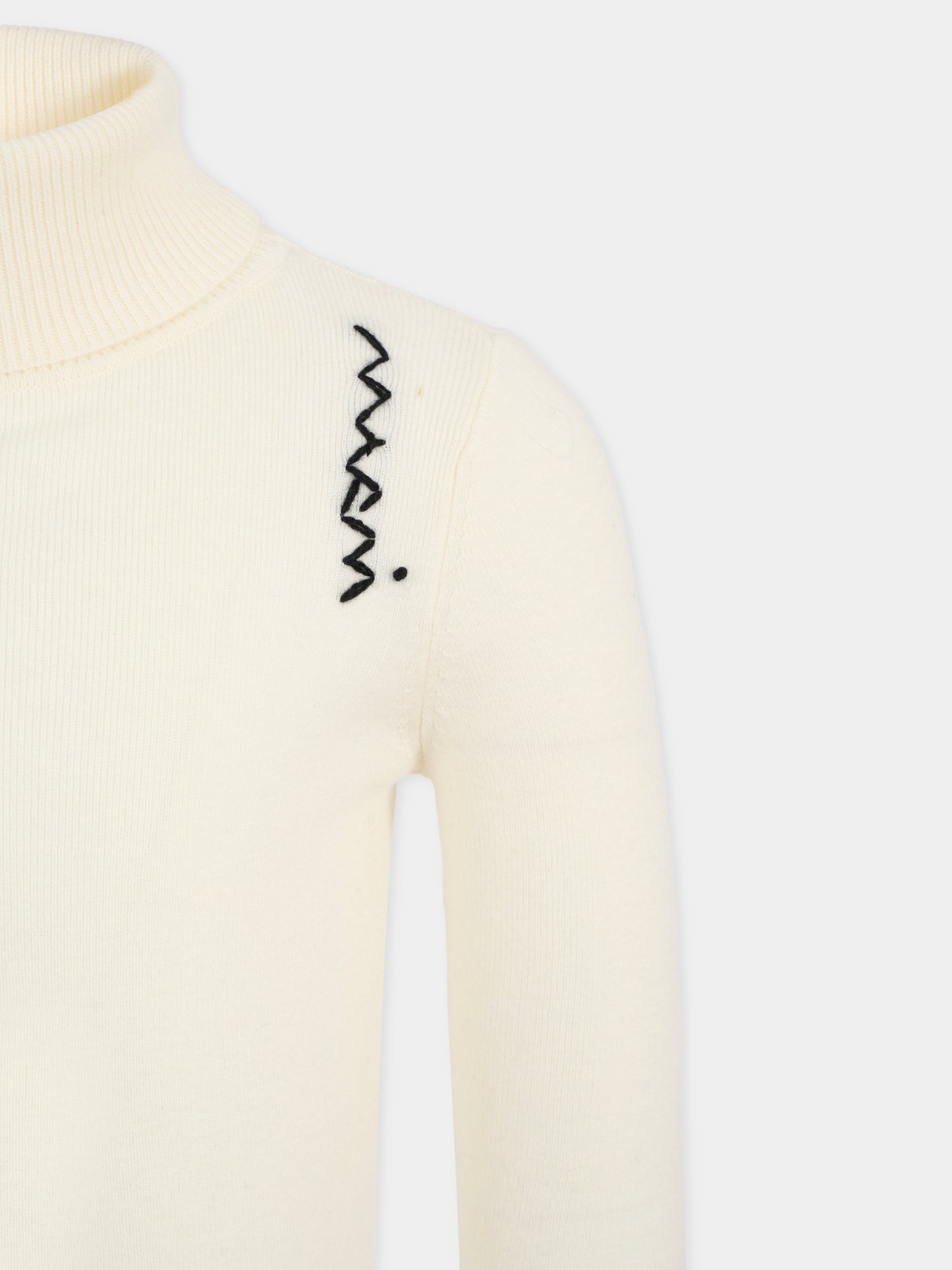 Dolcevita bianco per bambina con logo,Marni Kids,M01497 M00W9 0M114