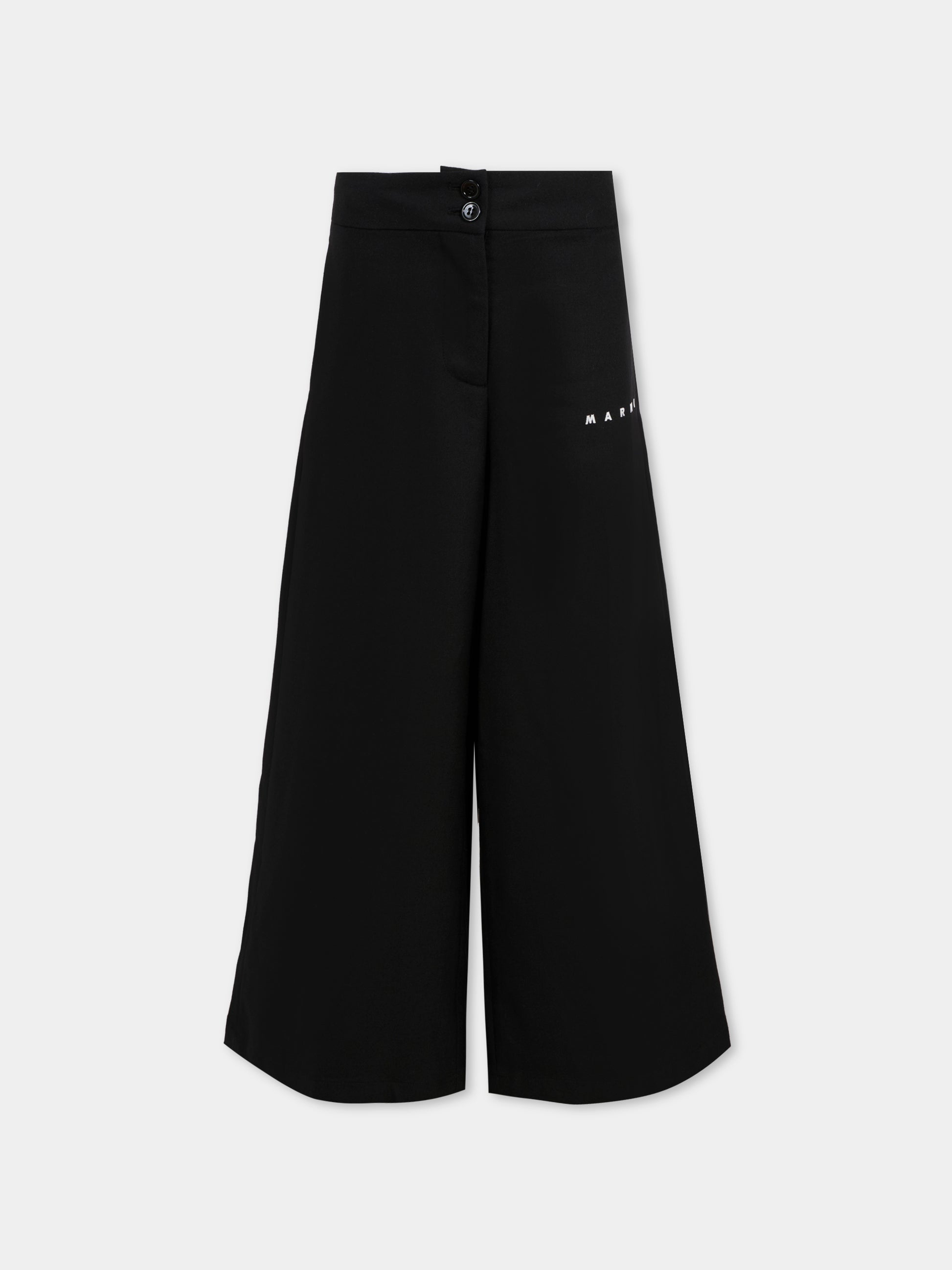 Pantaloni neri per bambina con logo,Marni Kids,M01504 M00W3 0M900