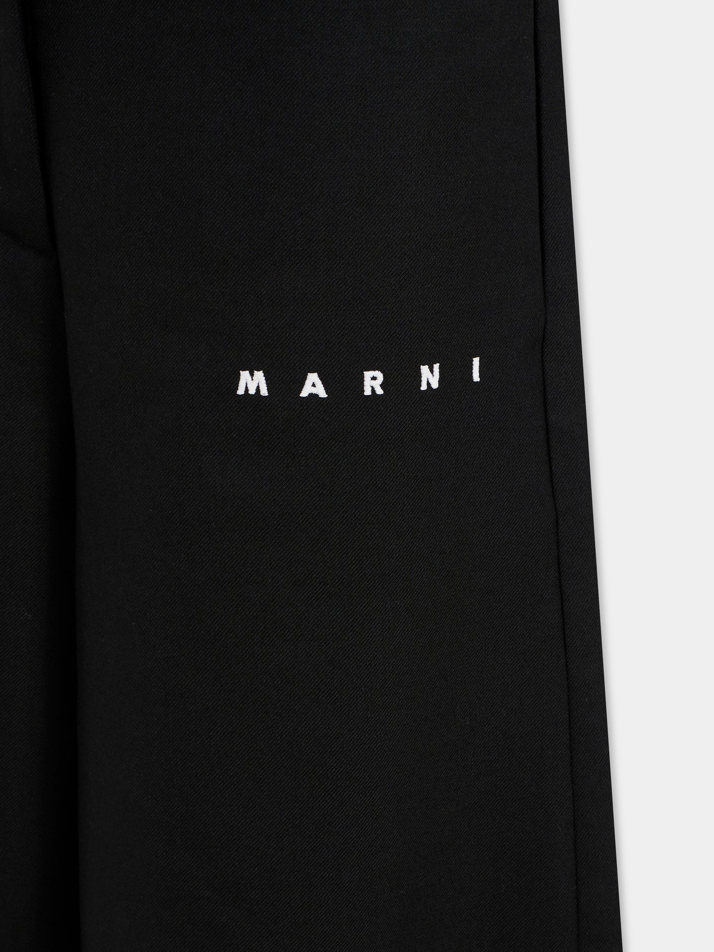 Pantaloni neri per bambina con logo,Marni Kids,M01504 M00W3 0M900