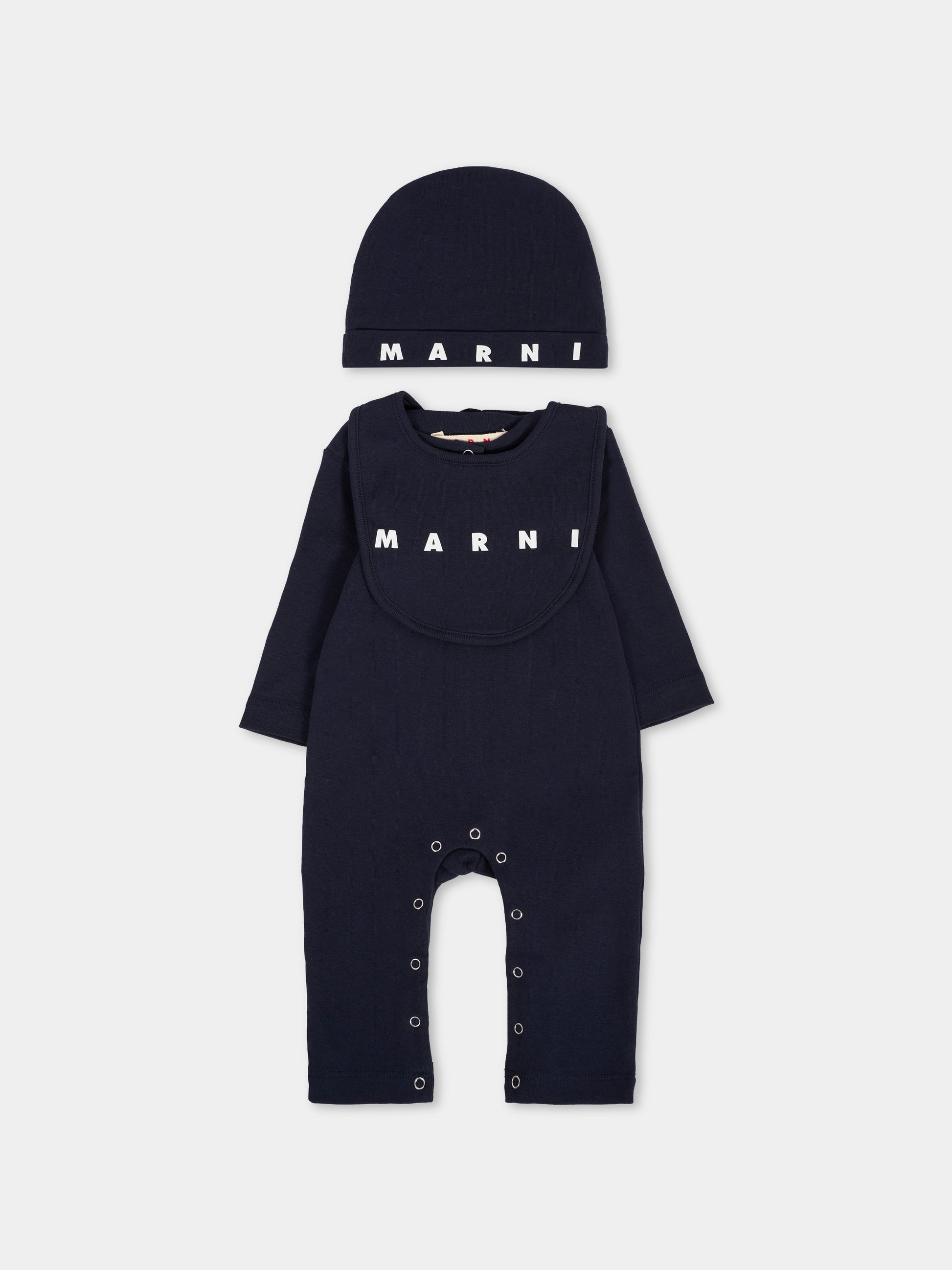 Set tutina blu per neonato con logo,Marni Kids,M01532 M00UL 0M857