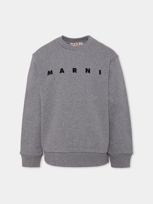Felpa grigia per bambini con logo,Marni Kids,M01612 M00V0 0M923