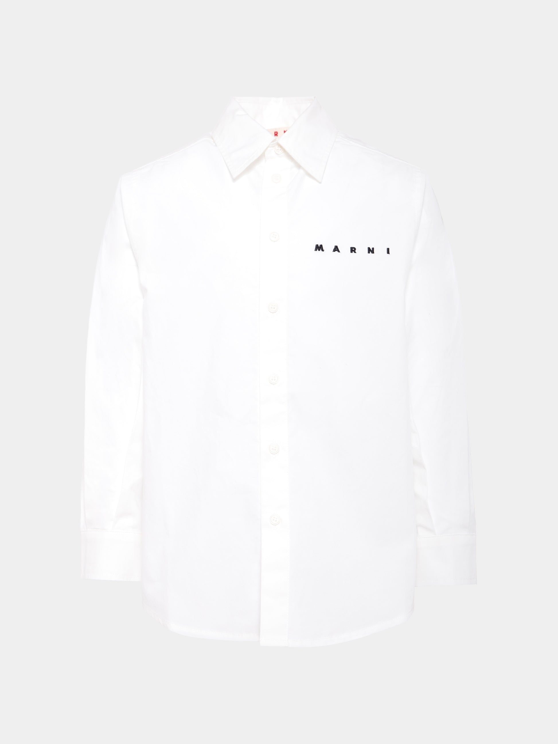 Camicia bianca per bambini con logo,Marni Kids,M01628 M00UW 0M114