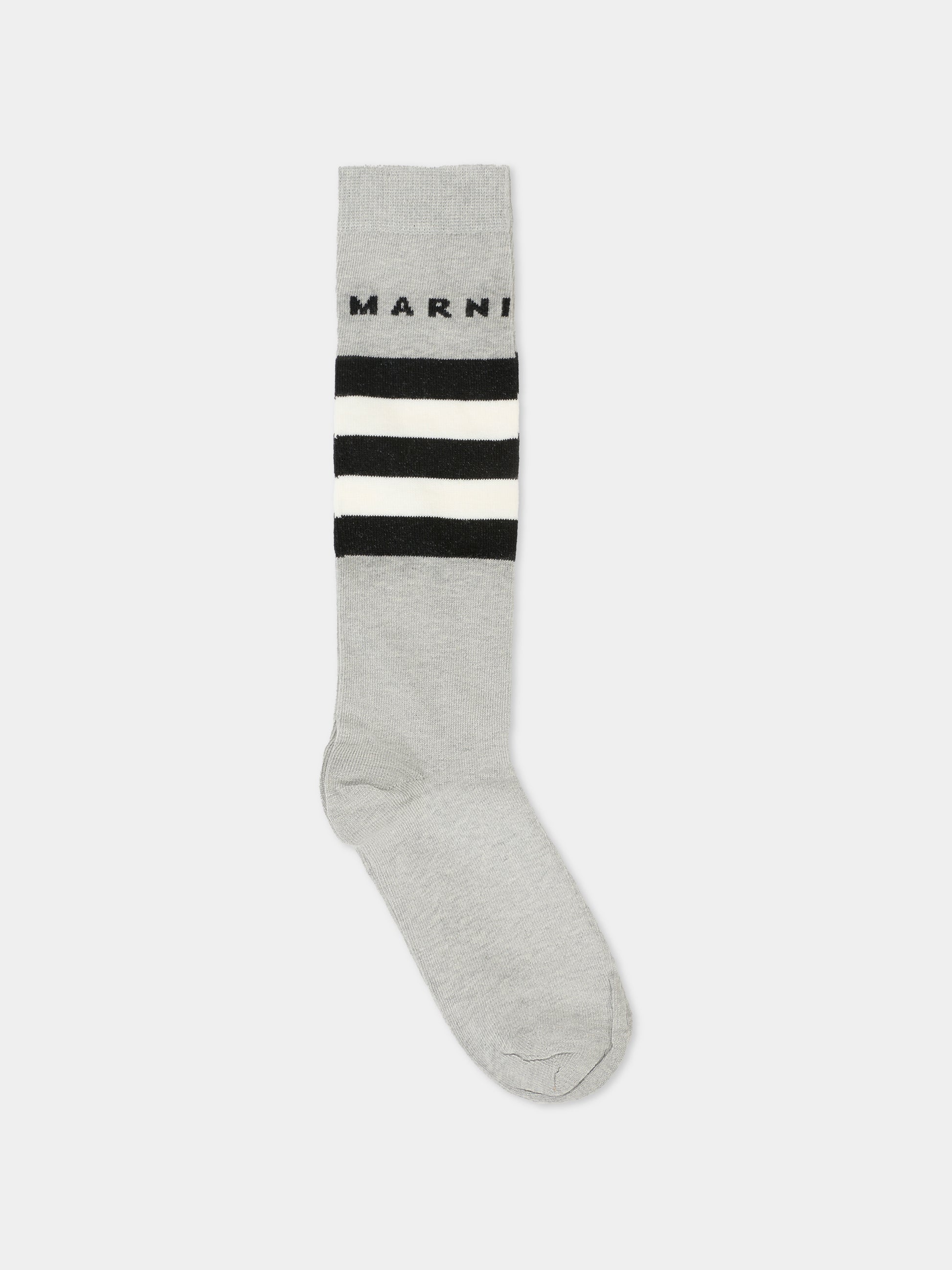 Calze grigie per bambini con logo,Marni Kids,M01631 M00RB 0M923