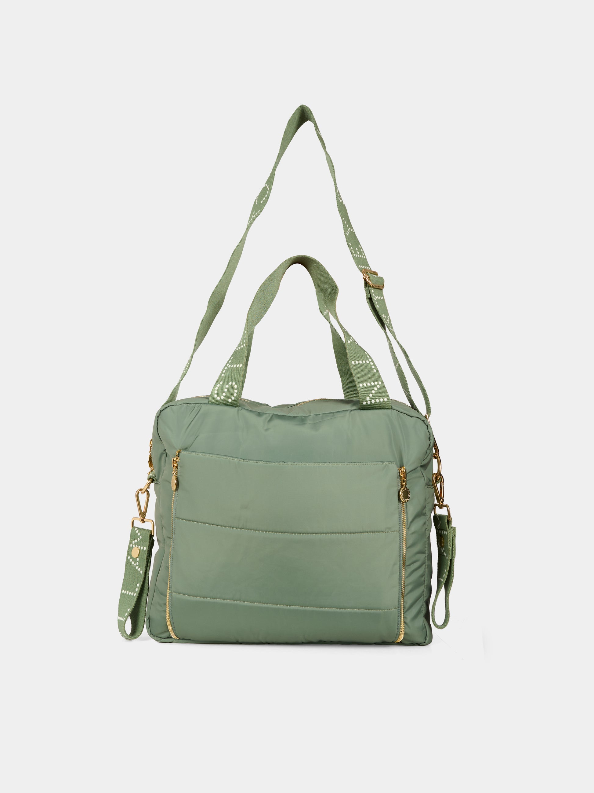 Borsa mamma verde per neonati con logo,Stella Mccartney Kids,TX0568 Z0537 760