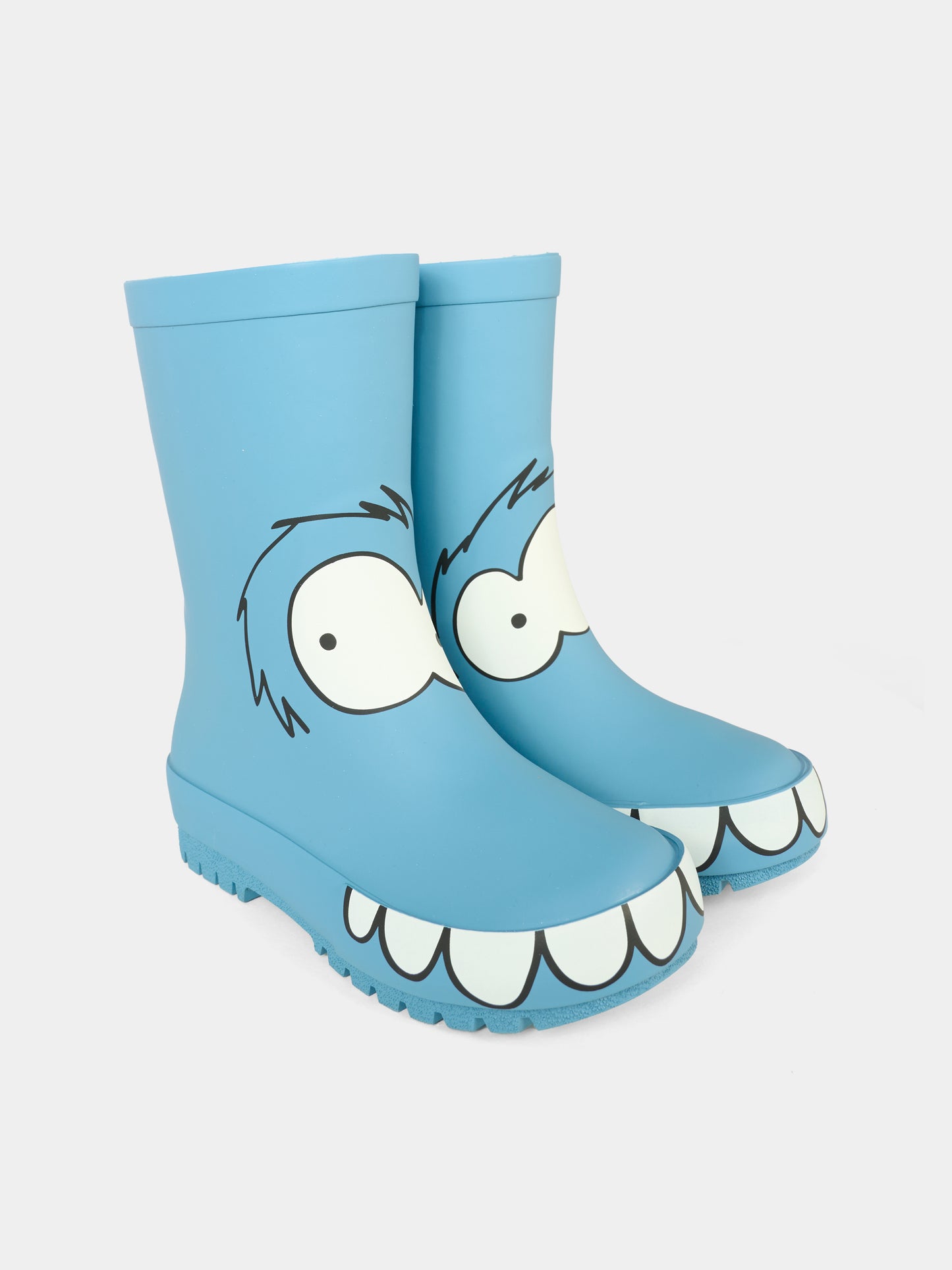 Stivali da pioggia azzurri per bambino con stampa Yeti,Stella Mccartney Kids,TX0P96 Z0234 606