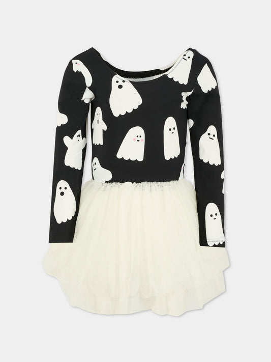 Vestito nero per bambina con fantasmi,Stella Mccartney Kids,TX1D40 Z3042 930BC