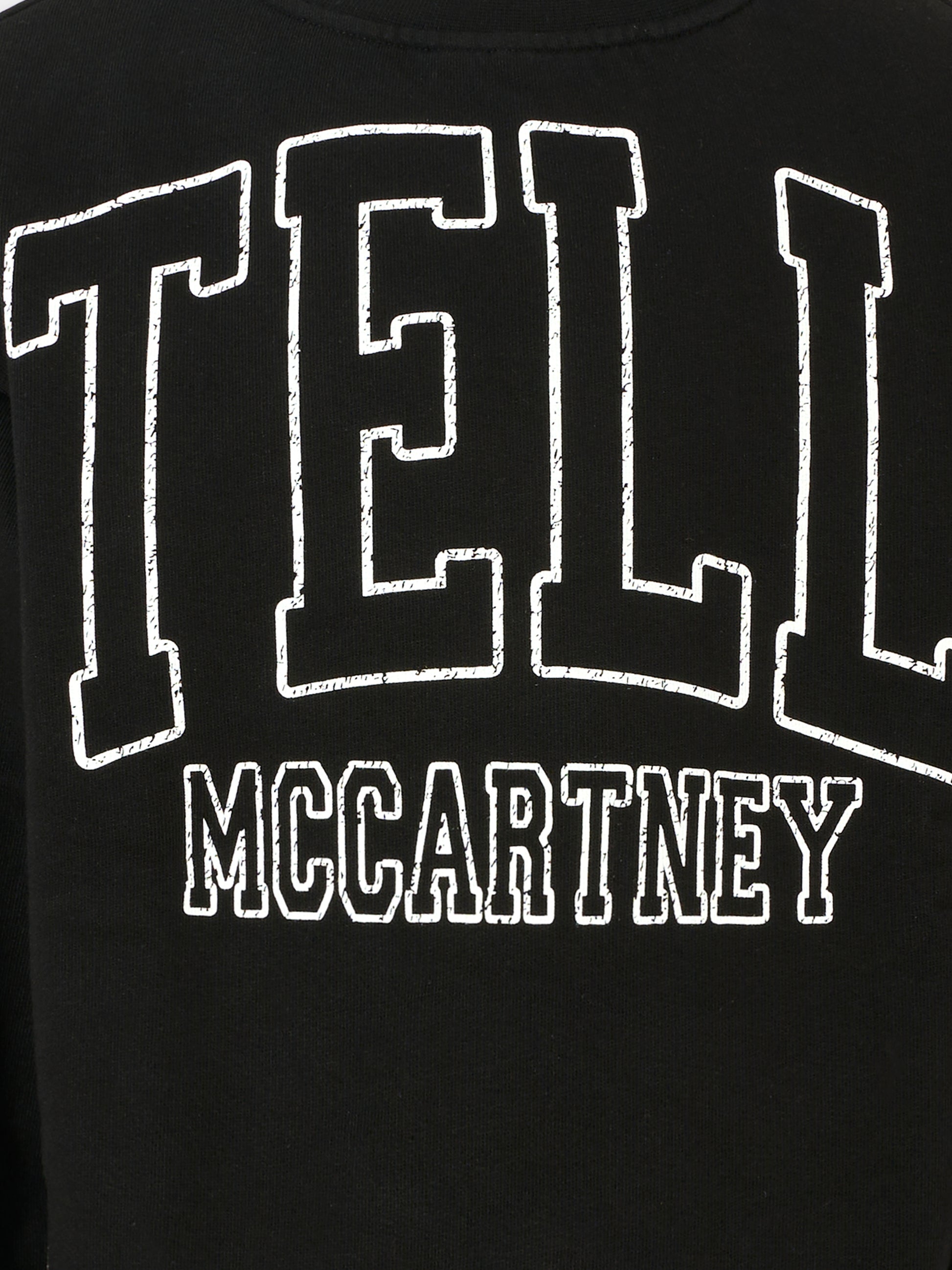 Felpa nera per bambina con logo bianco,Stella Mccartney Kids,TX4C10 Z0453 961