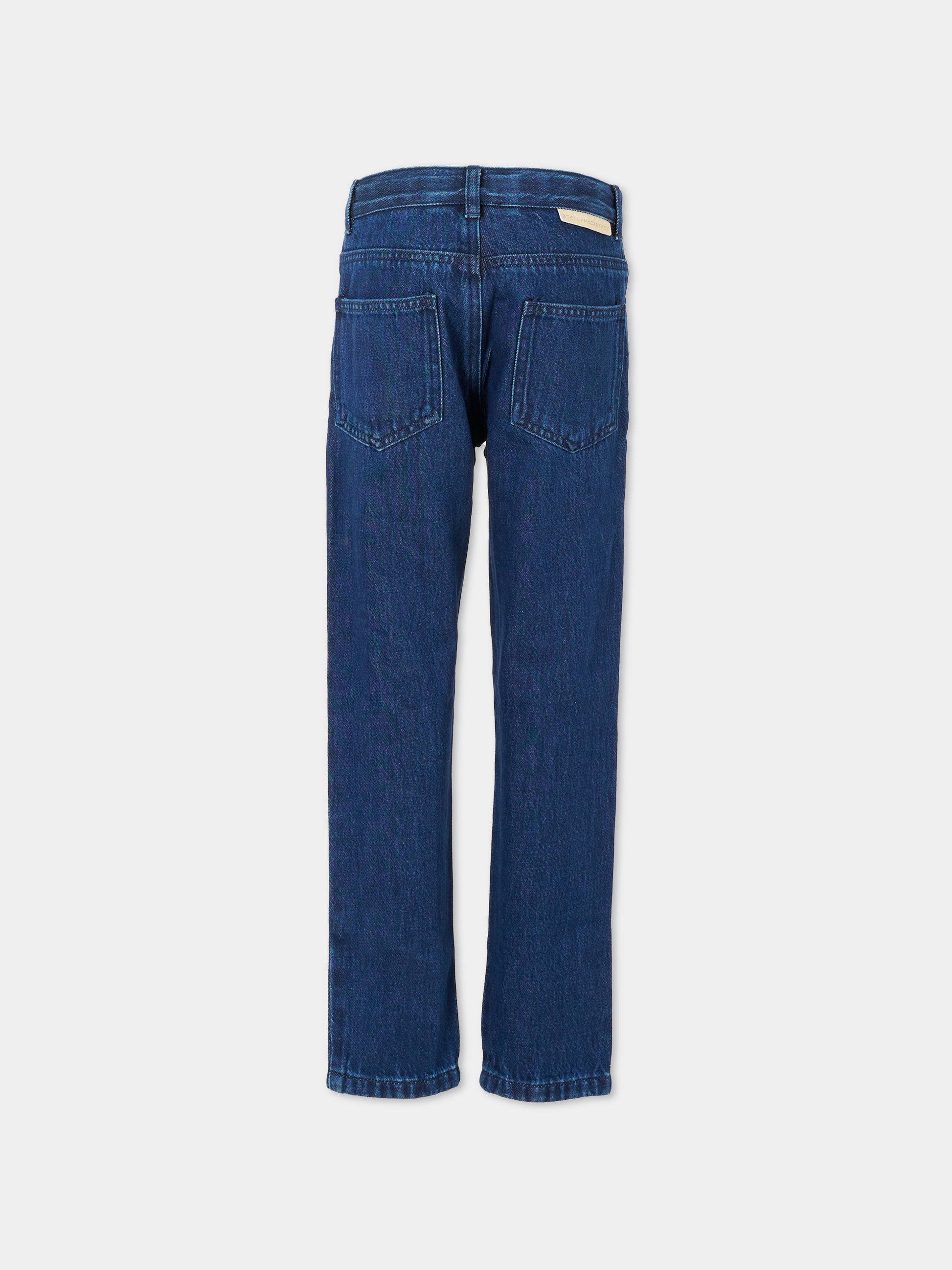 Jeans blu per bambino con mostro,Stella Mccartney Kids,TX6Q00 Z0746 620