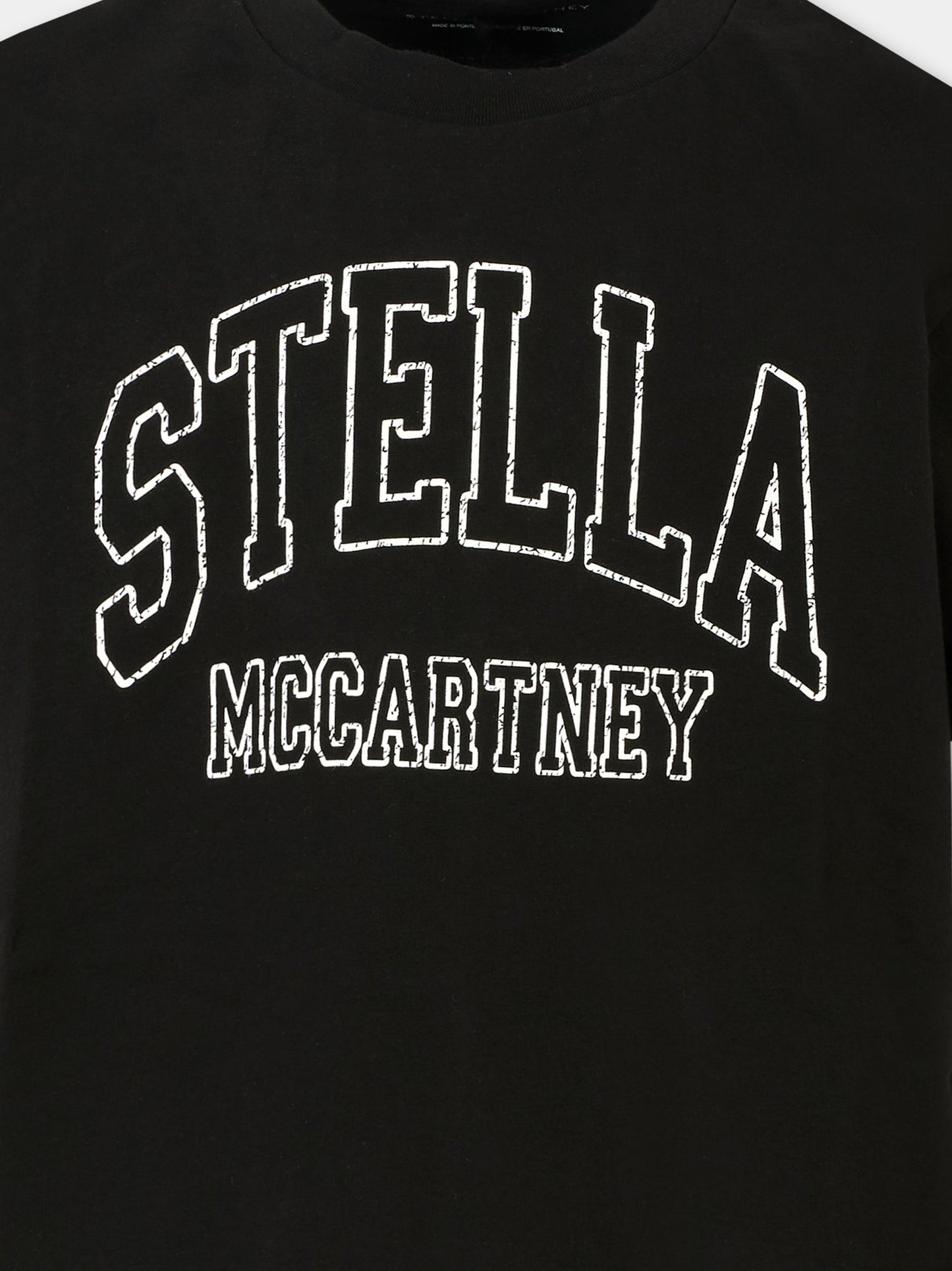 T-shirt nera per bambini con logo,Stella Mccartney Kids,TX8C31 Z0434 961