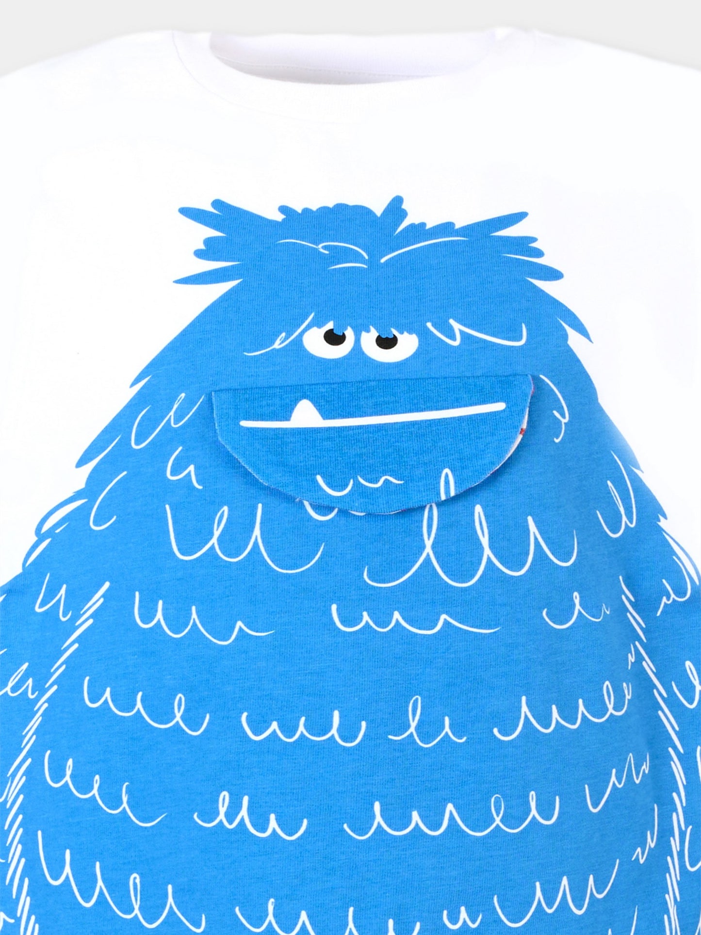 T-shirt bianca per bambino con stampa Yeti,Stella Mccartney Kids,TX8Q41 Z0434 100