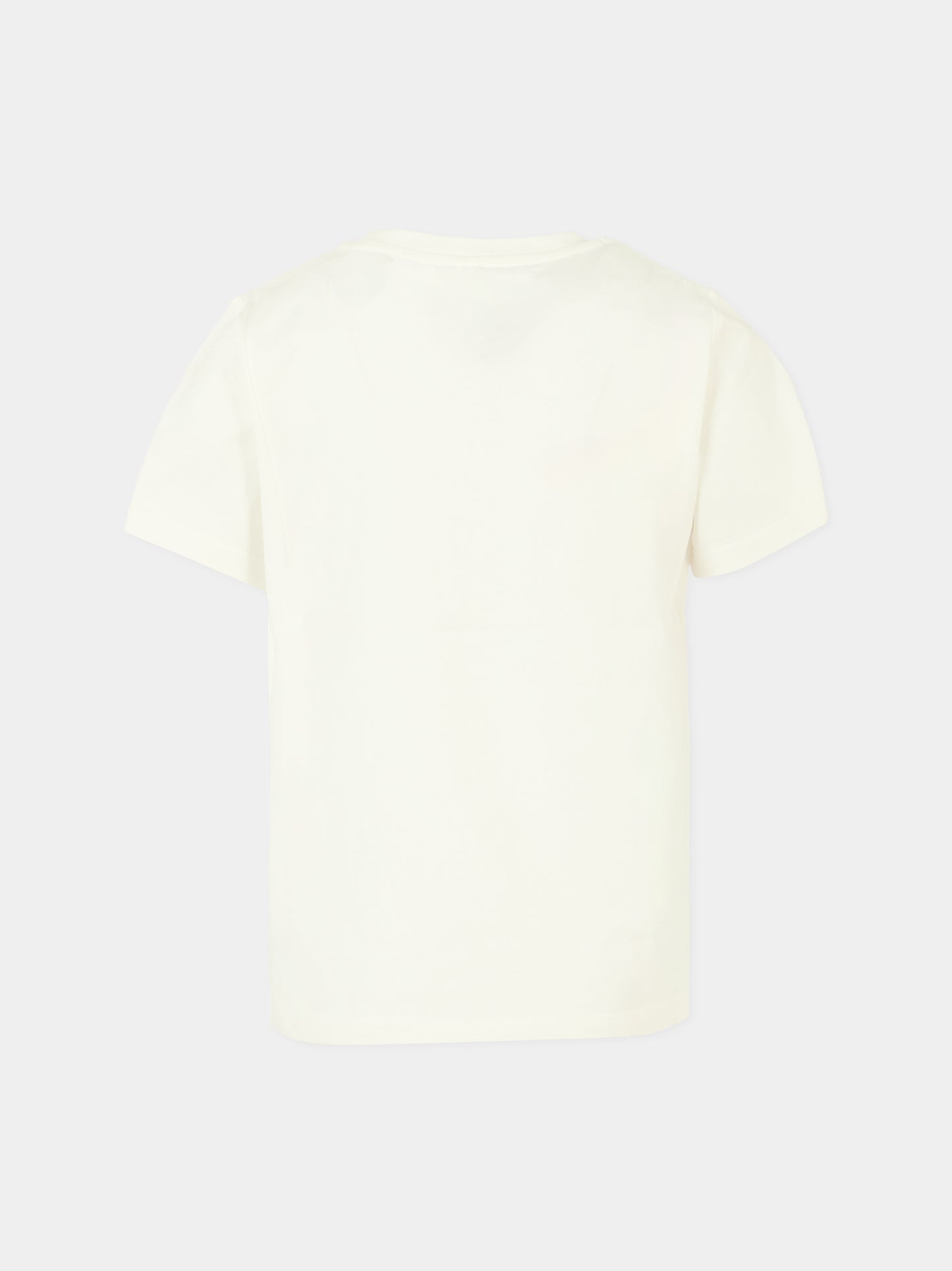 T-shirt avorio per bambino con castoro e logo,Stella Mccartney Kids,TX8R41 Z0434 101