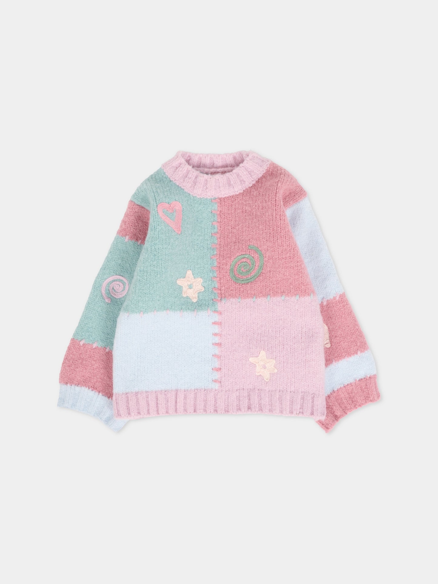 Maglione multicolor per neonata con ricami,Stella Mccartney Kids,TX9040 Z3367 999