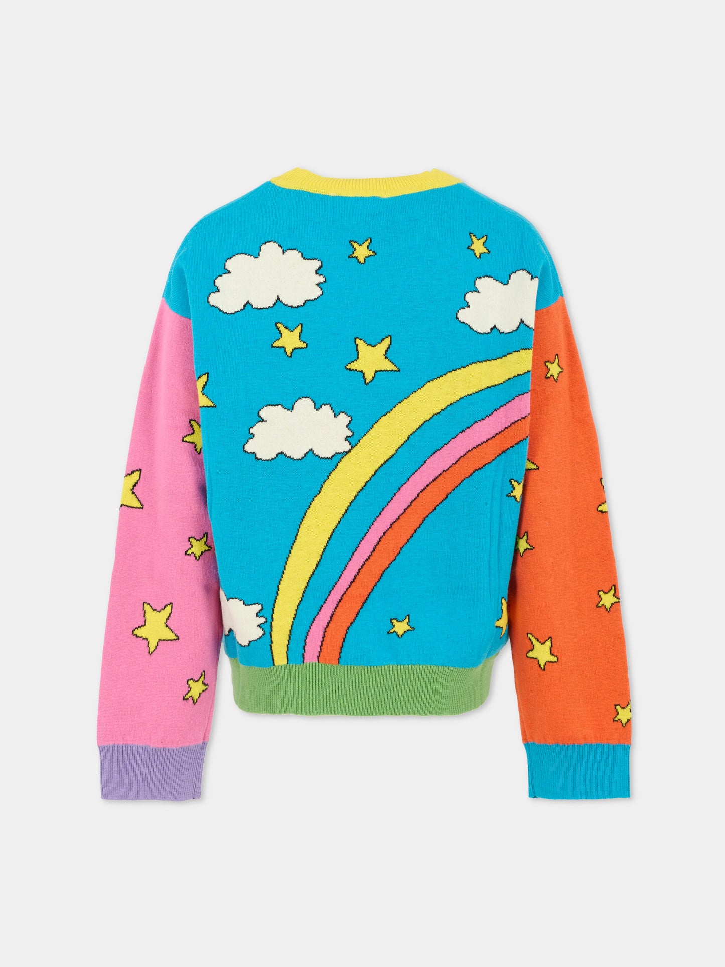 Maglione multicolor per bambina con arcobaleno,Stella Mccartney Kids,TX9A70 Z1528 999