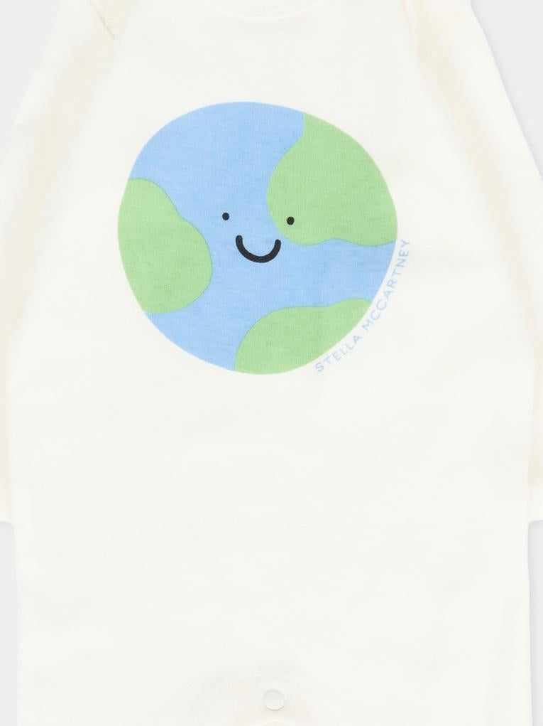 Set tutine avorio per neonati con pianeta terra,Stella Mccartney Kids,TXB560 Z0669 101