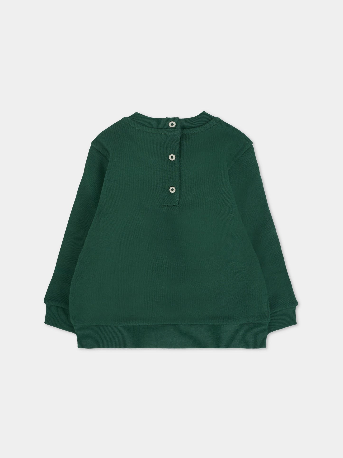 Felpa verde per neonato con scoiattolo,Fendi Kids,BMH082 5V0 F0E3J